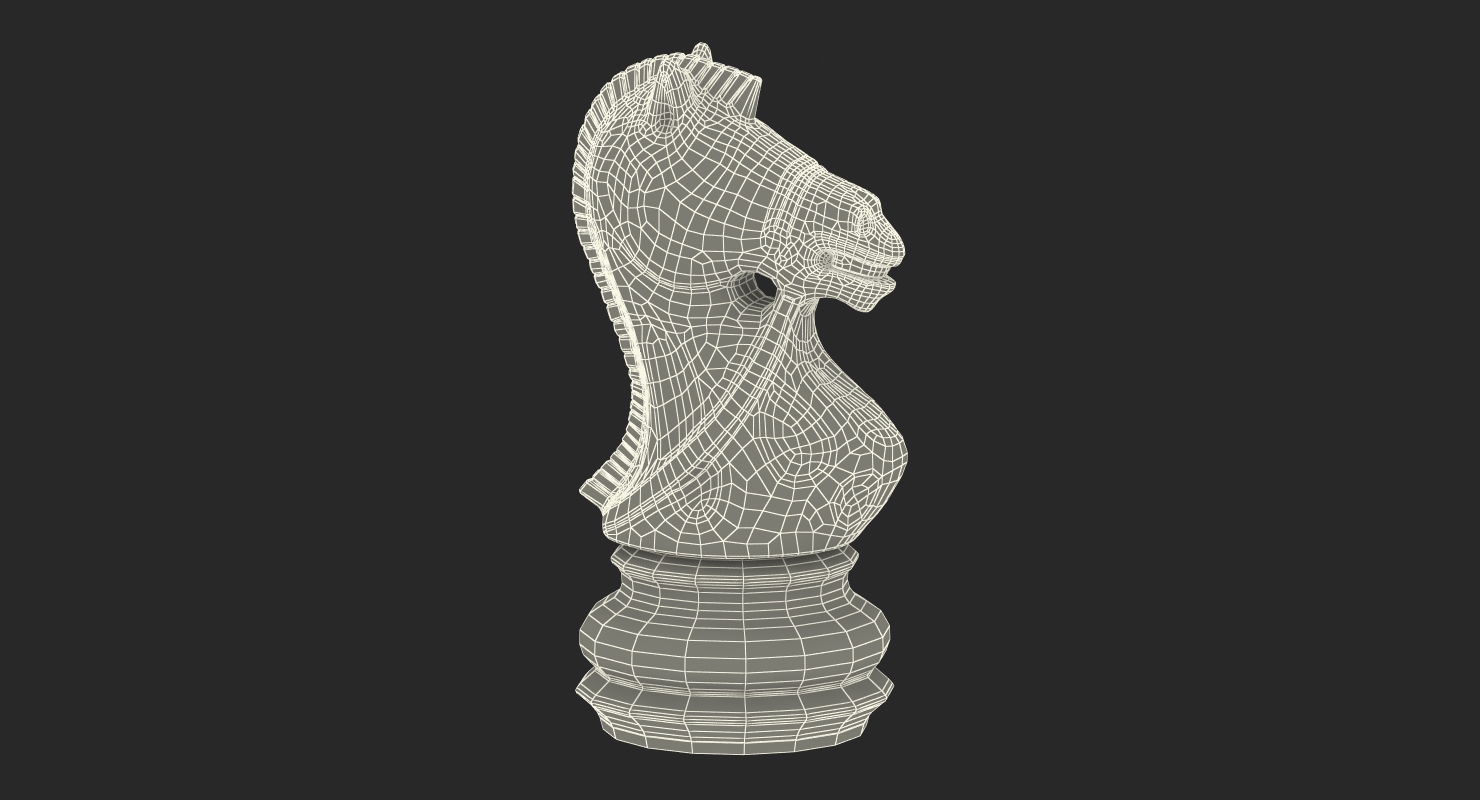 Wooden Chess Knight 3D model