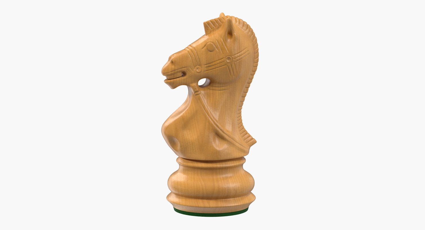 Wooden Chess Knight 3D model