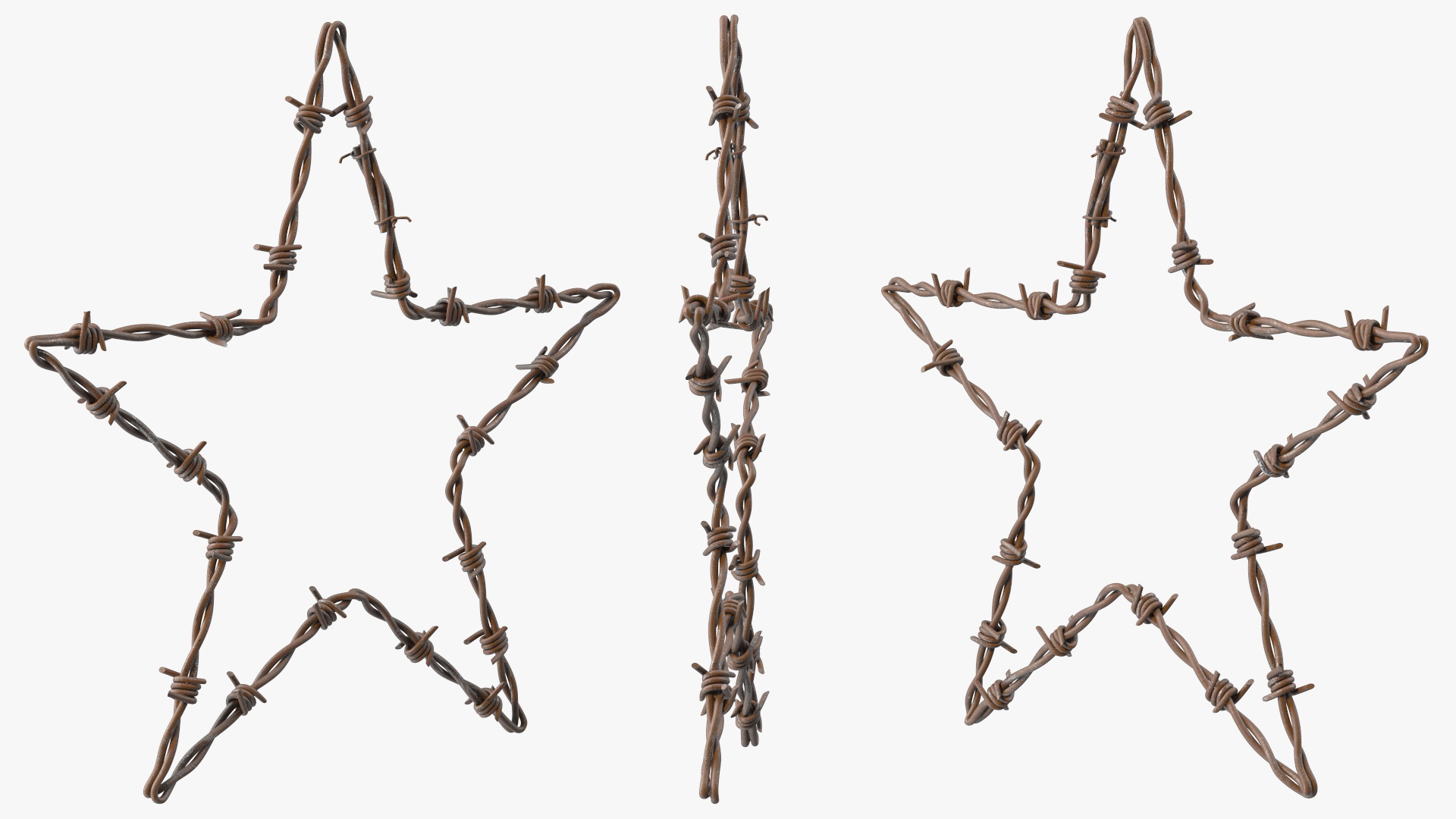 Star Shaped Barbed Wire Rusty 3D model