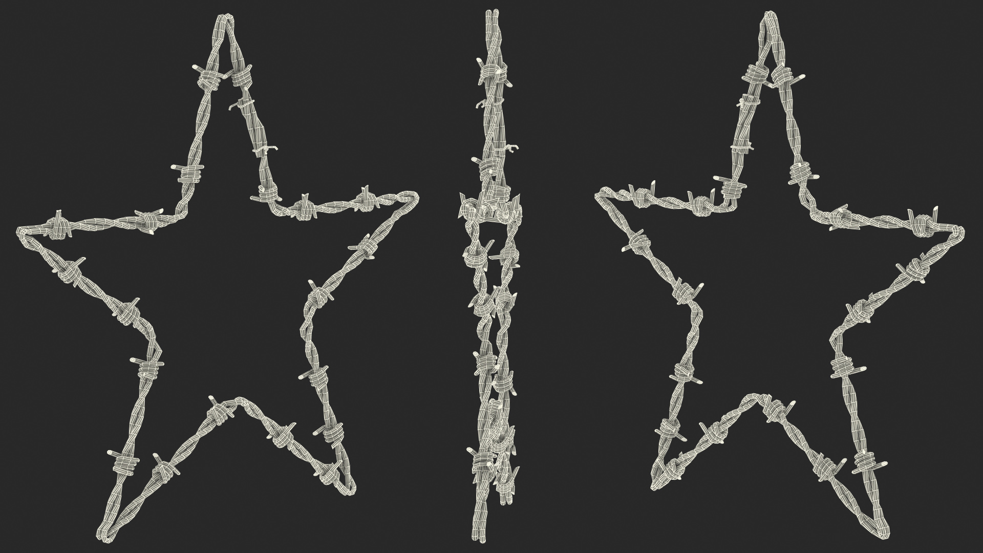 Star Shaped Barbed Wire Rusty 3D model