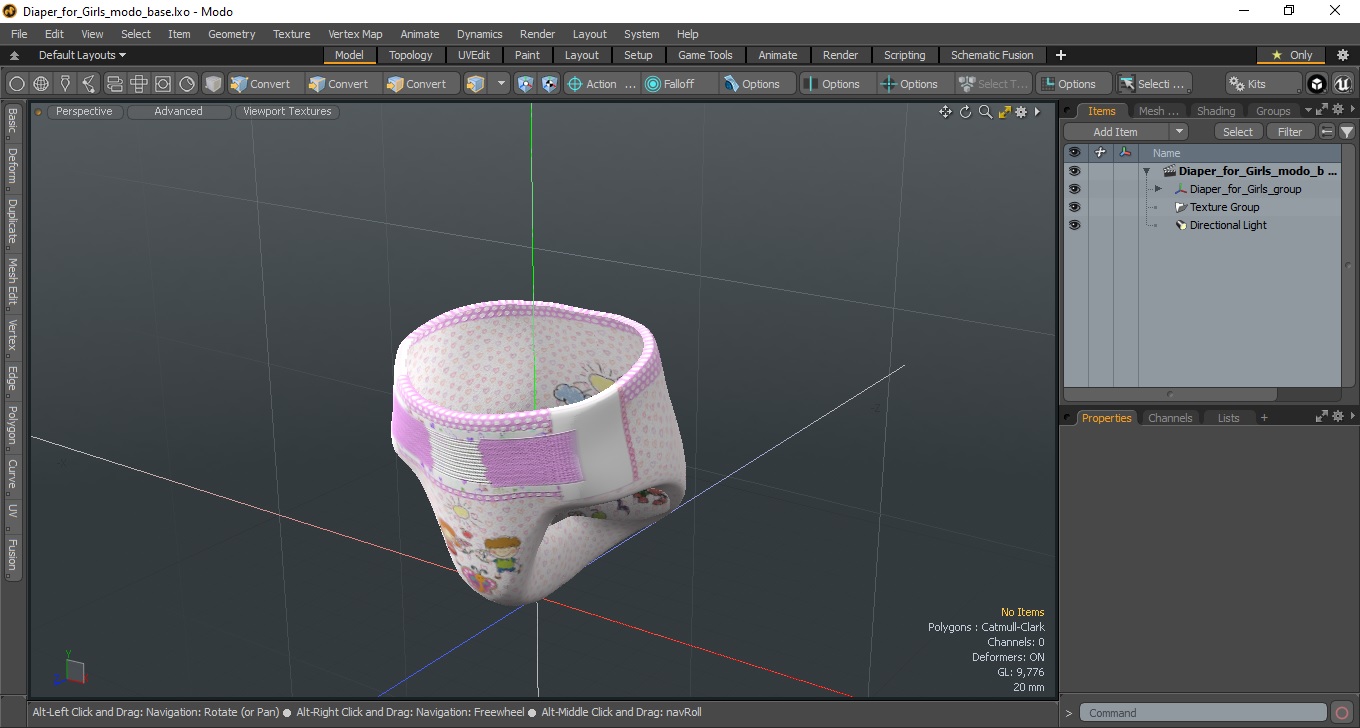 3D Diaper for Girls