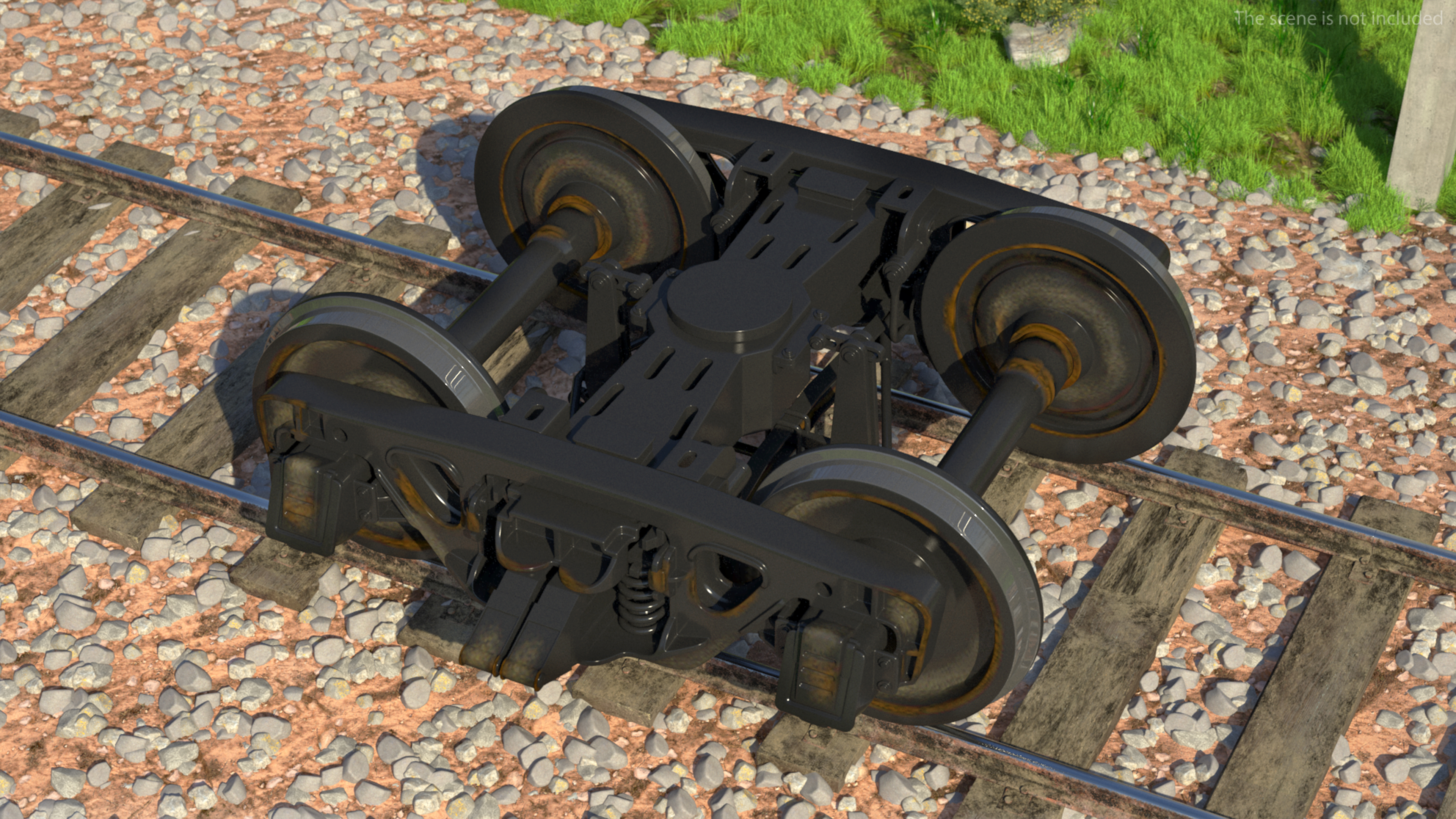 3D Old Railway Wheels model