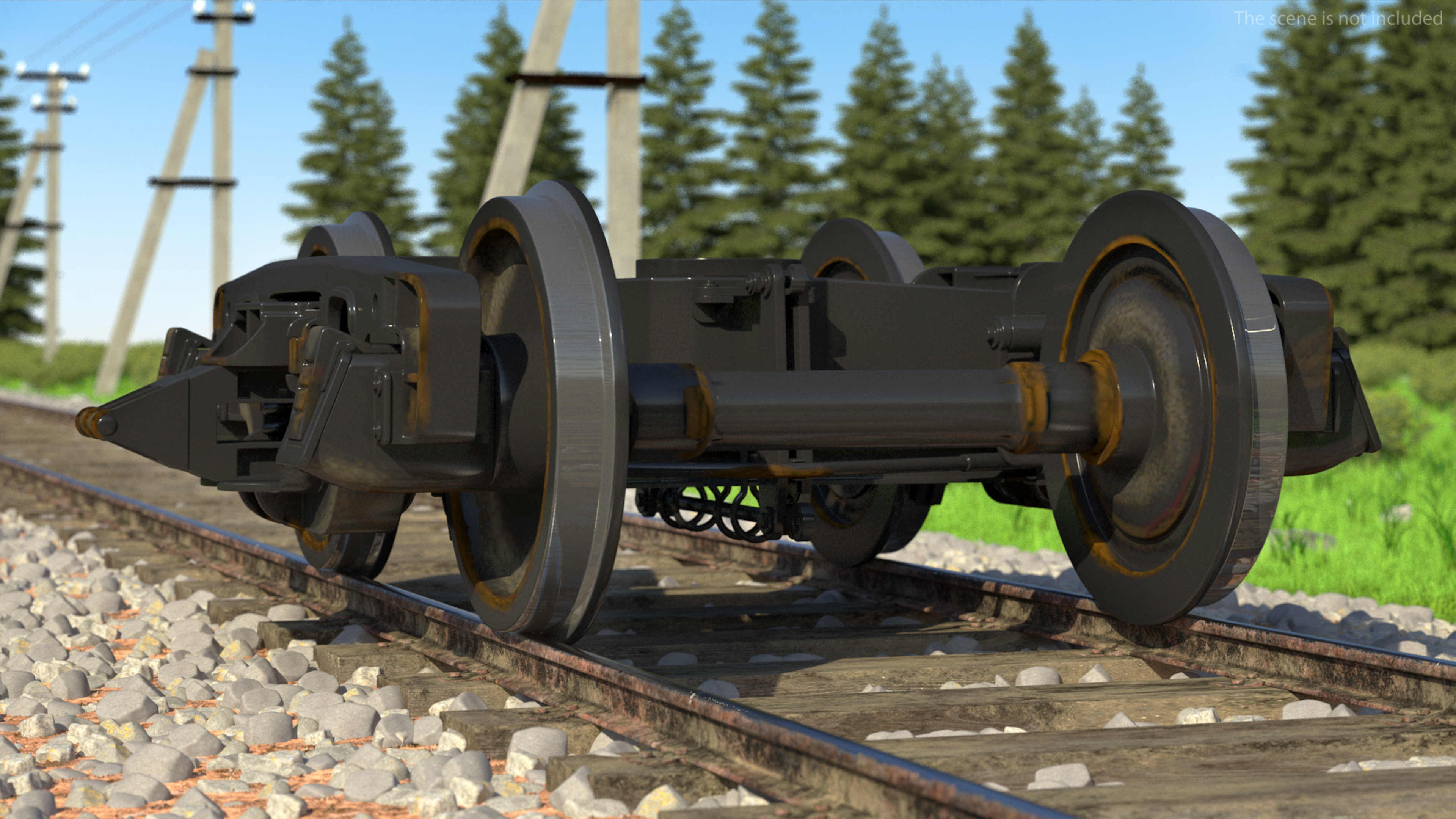 3D Old Railway Wheels model