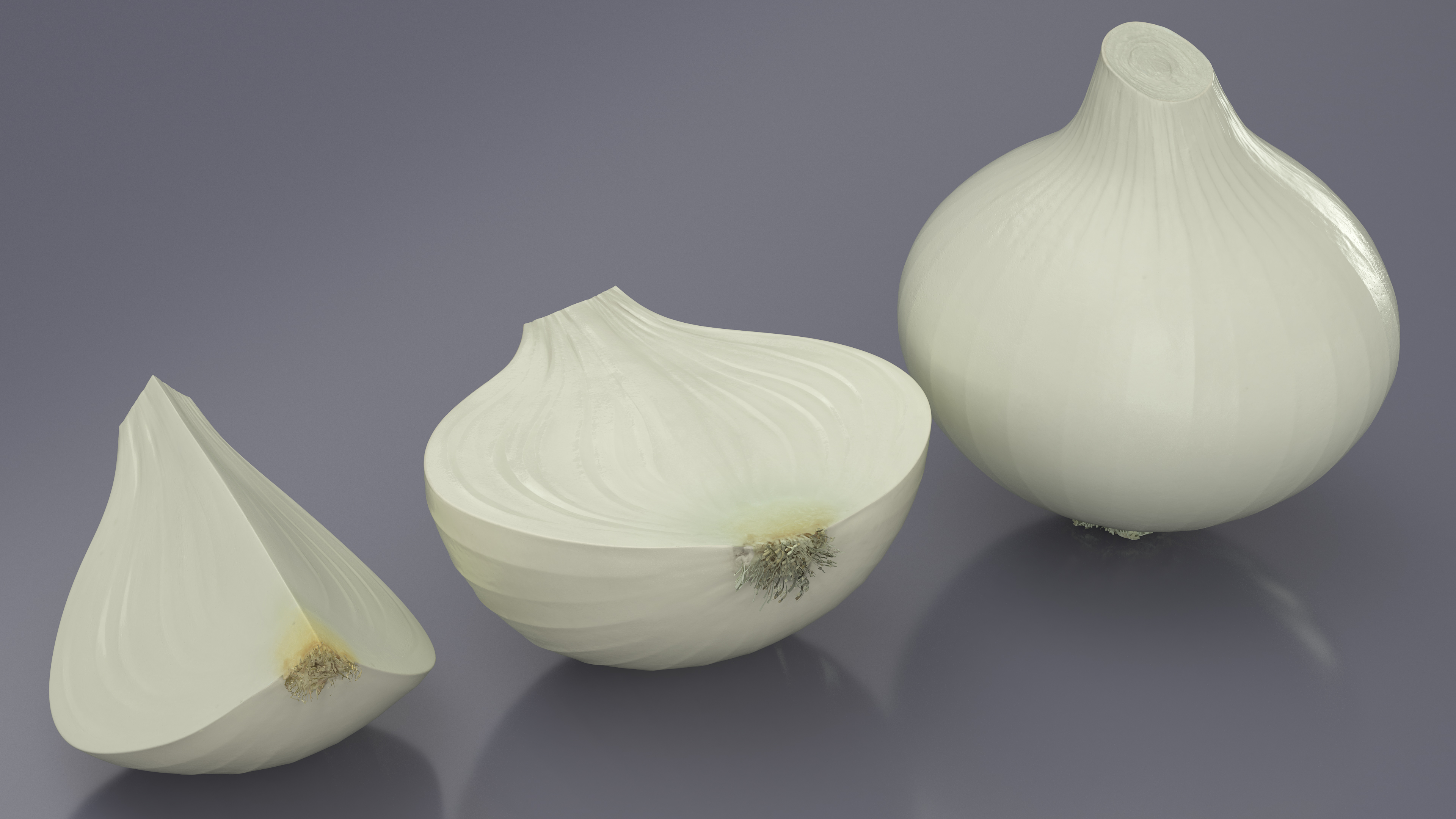 3D White Onions Fur