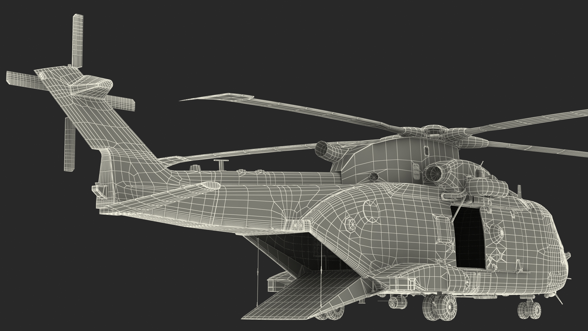 3D model AgustaWestland AW101 Merlin Royal Air Force Rigged