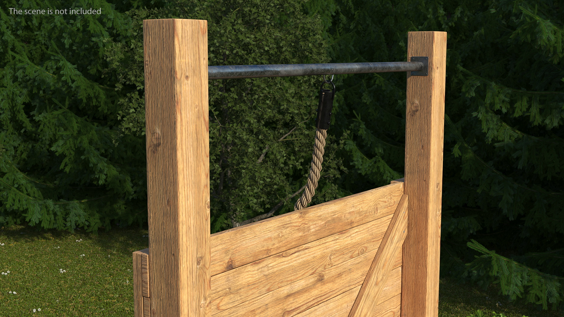 Obstacle Course Wall with Rope Old 3D model