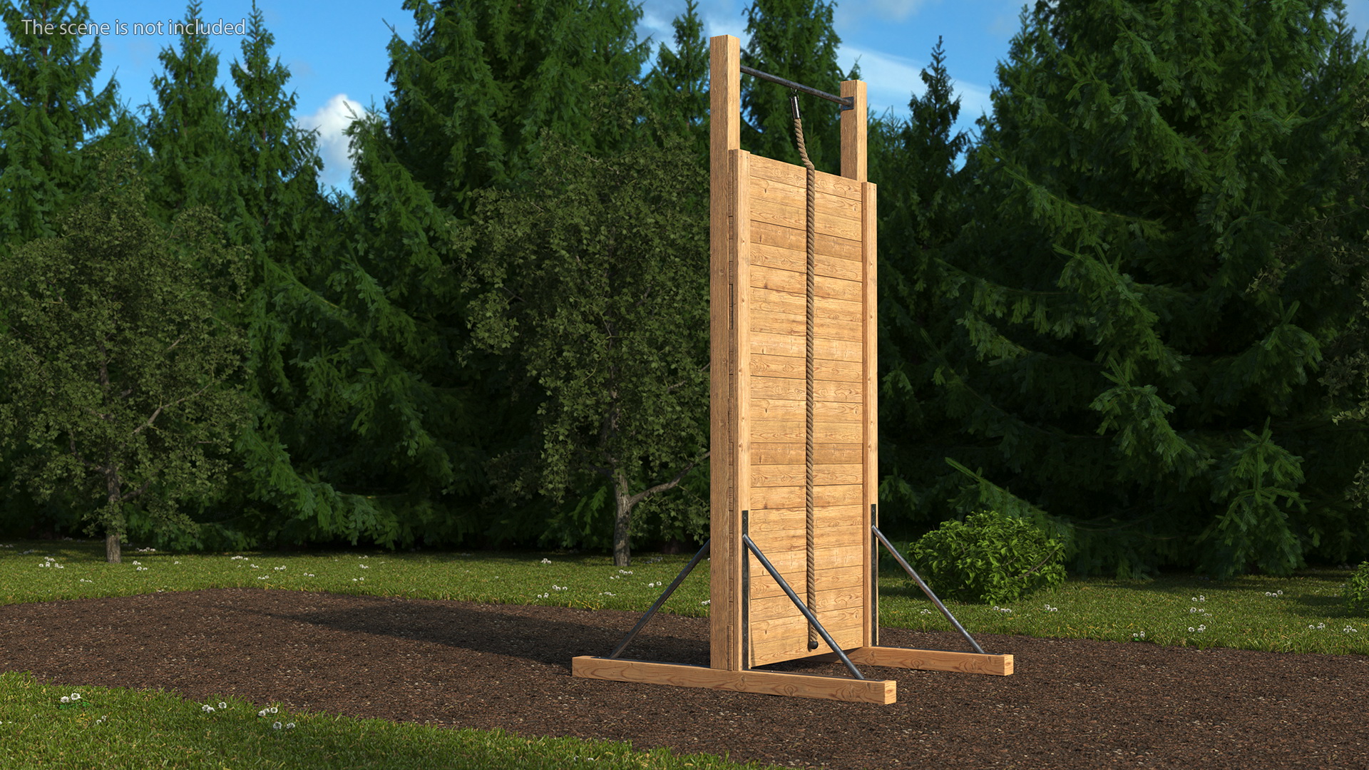 Obstacle Course Wall with Rope Old 3D model