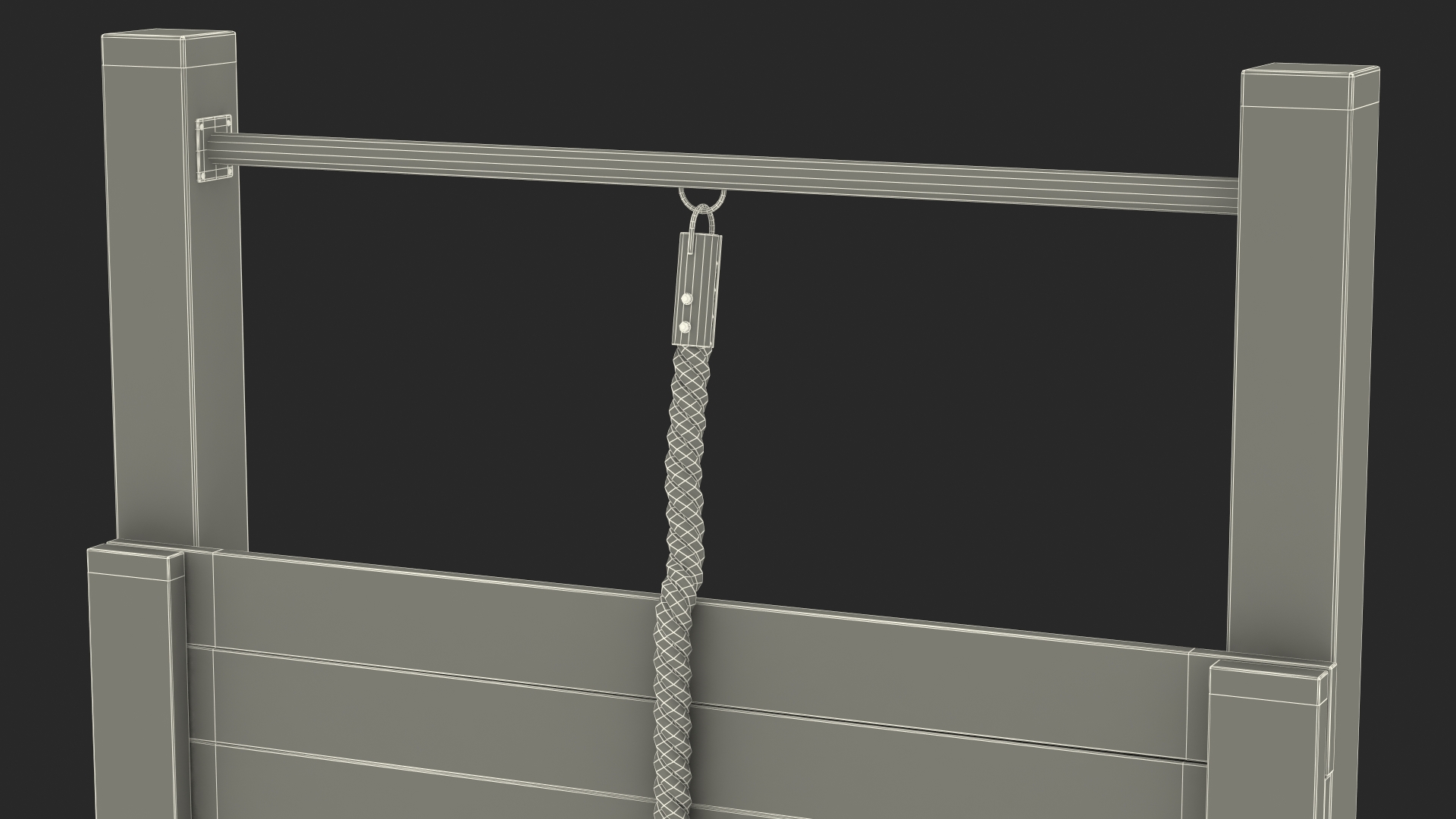 Obstacle Course Wall with Rope Old 3D model