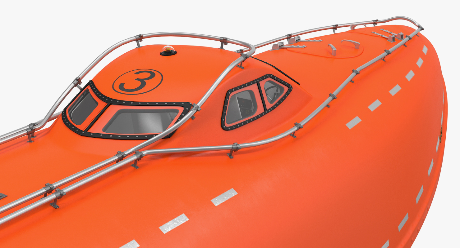 Electric Powered Lifeboat Rigged 3D