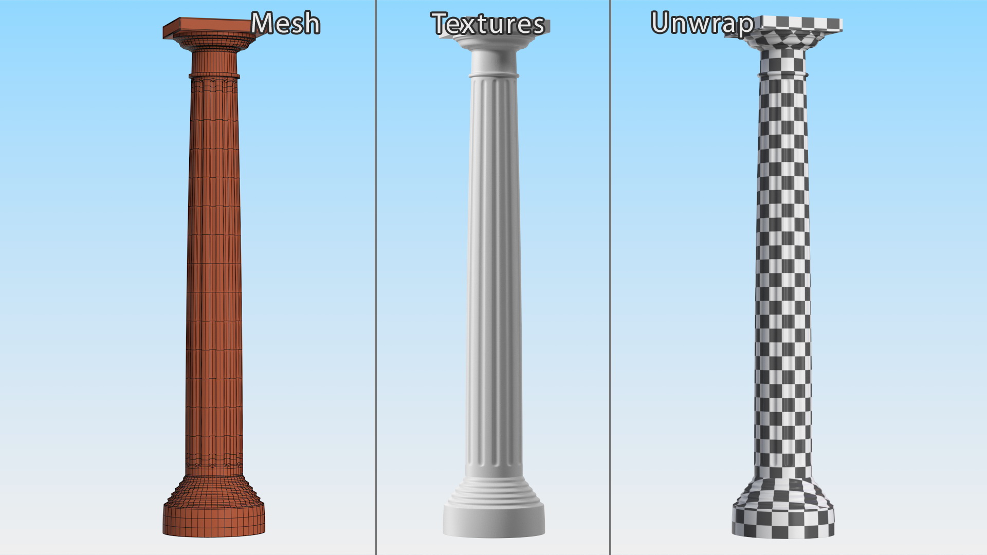 Doric Order Greek Column 3D model