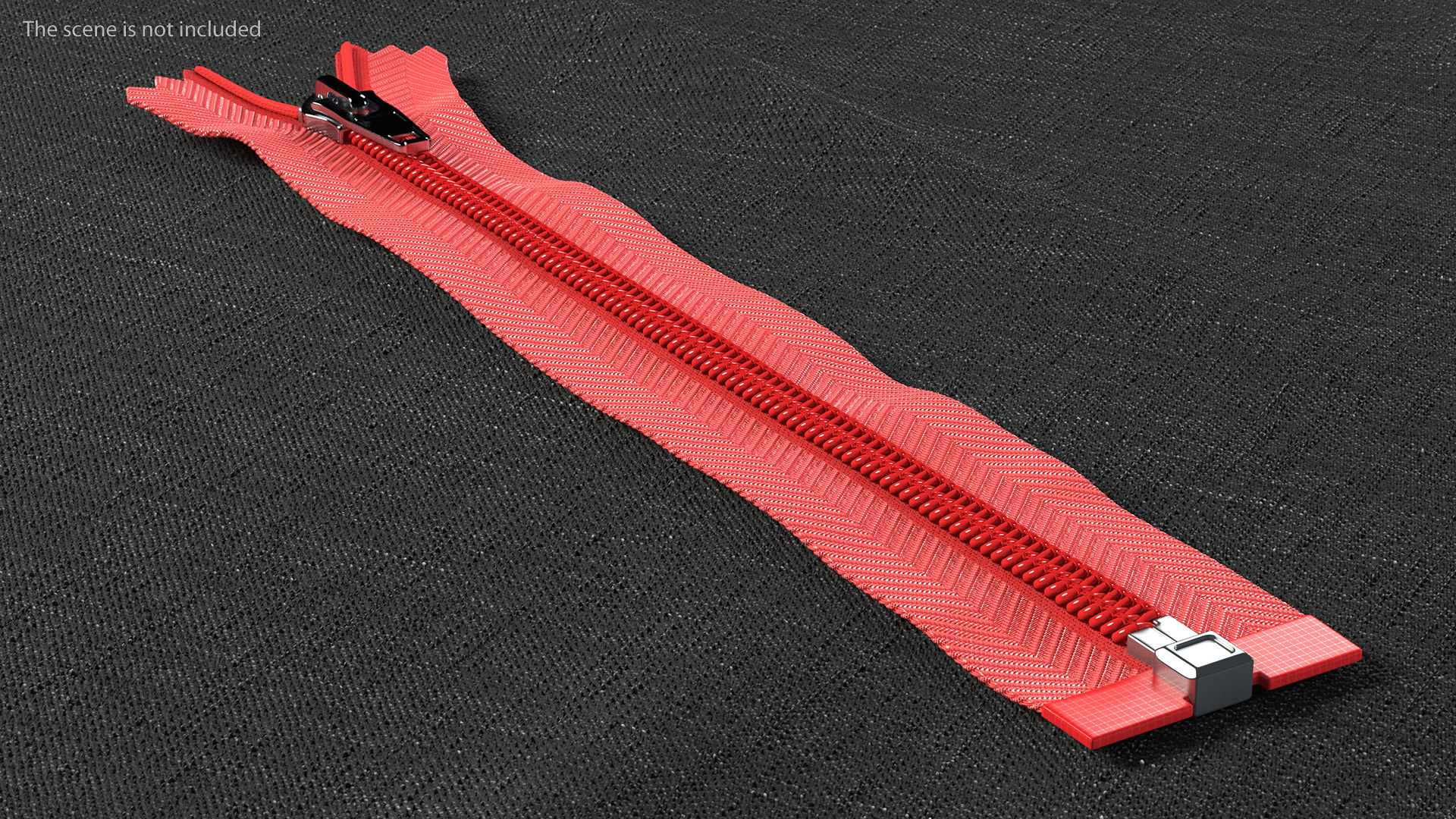 Nylon Coil Separating Zipper Red 3D