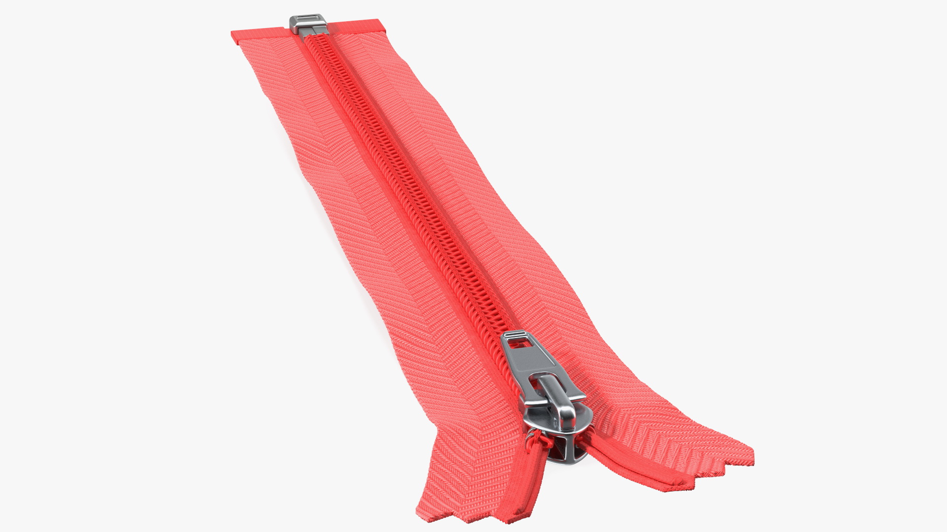 Nylon Coil Separating Zipper Red 3D