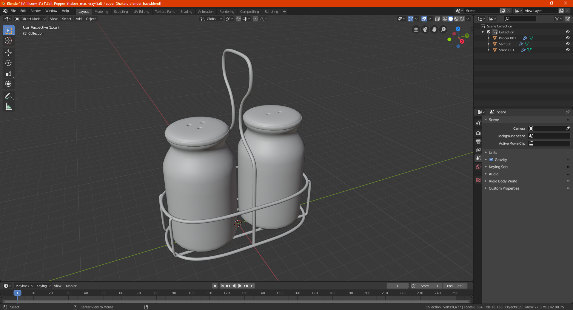 Salt Pepper Shakers 3D model