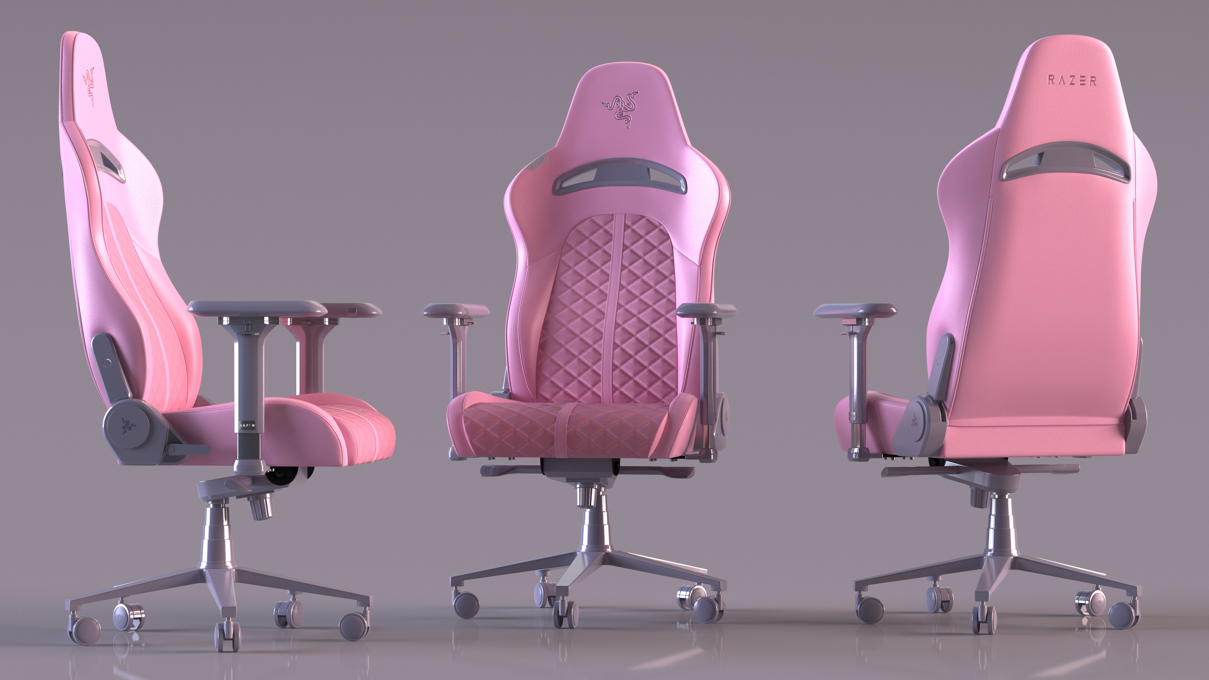 3D model Gaming Chair Razer Enki Quartz Pink