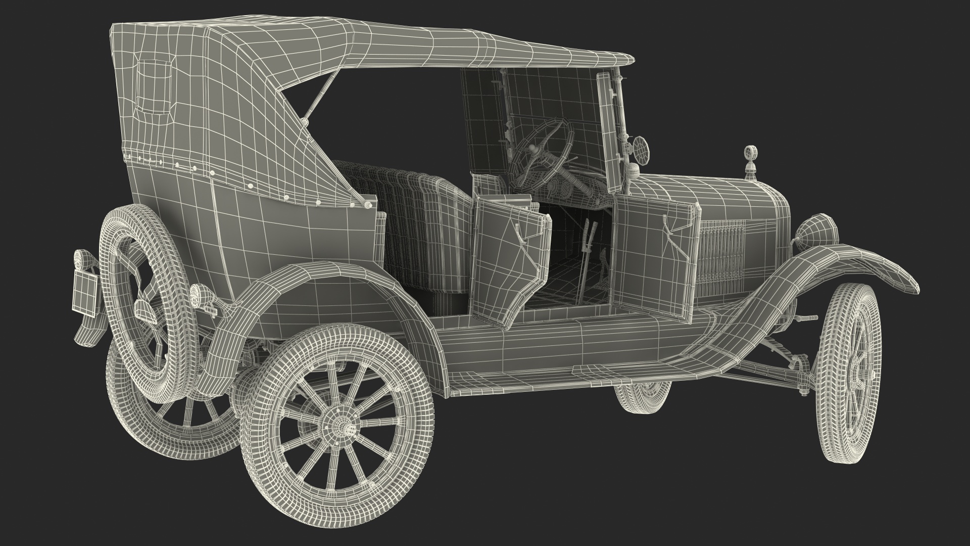 Ford Model T Rigged 3D model