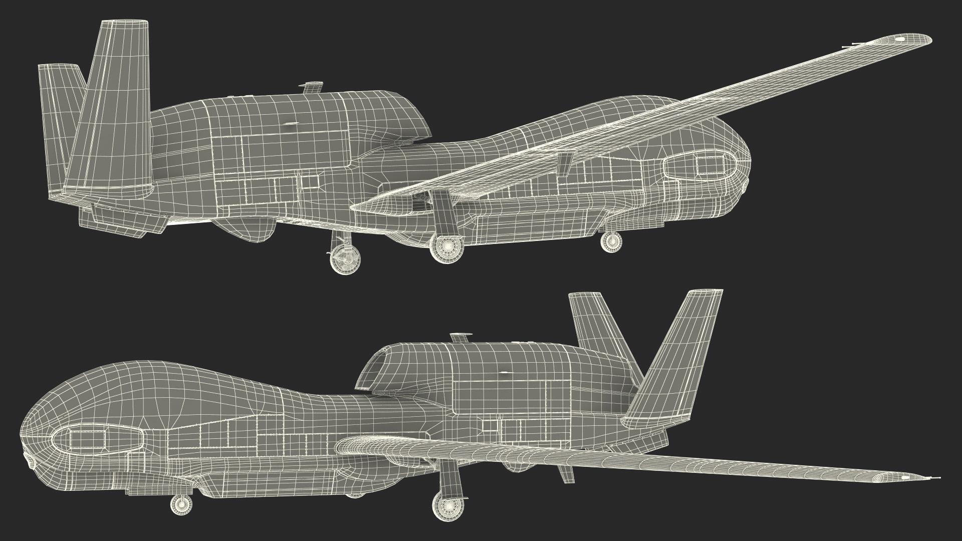 3D RQ-4D Phoenix Global Hawk Drone Rigged model