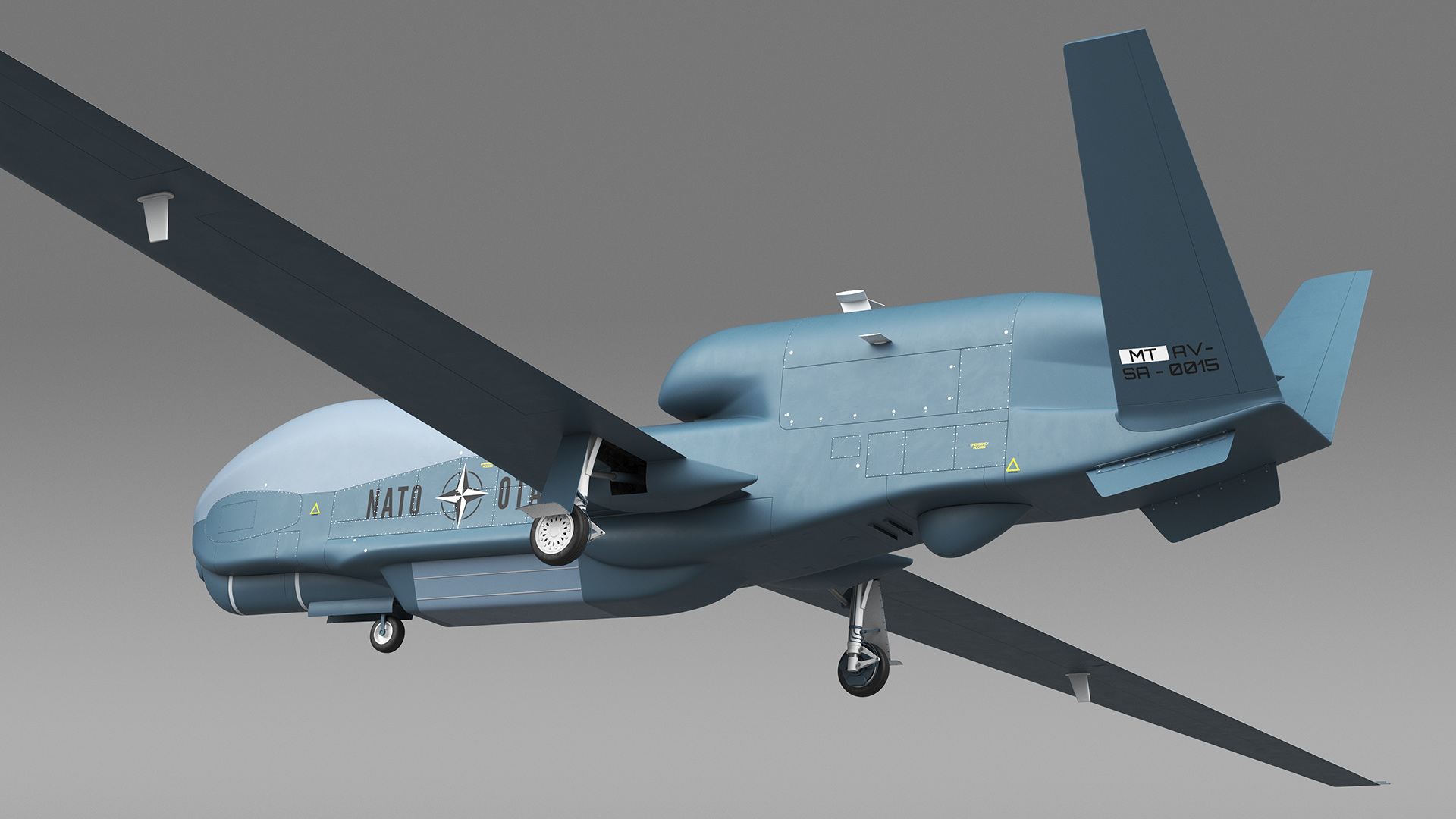 3D RQ-4D Phoenix Global Hawk Drone Rigged model