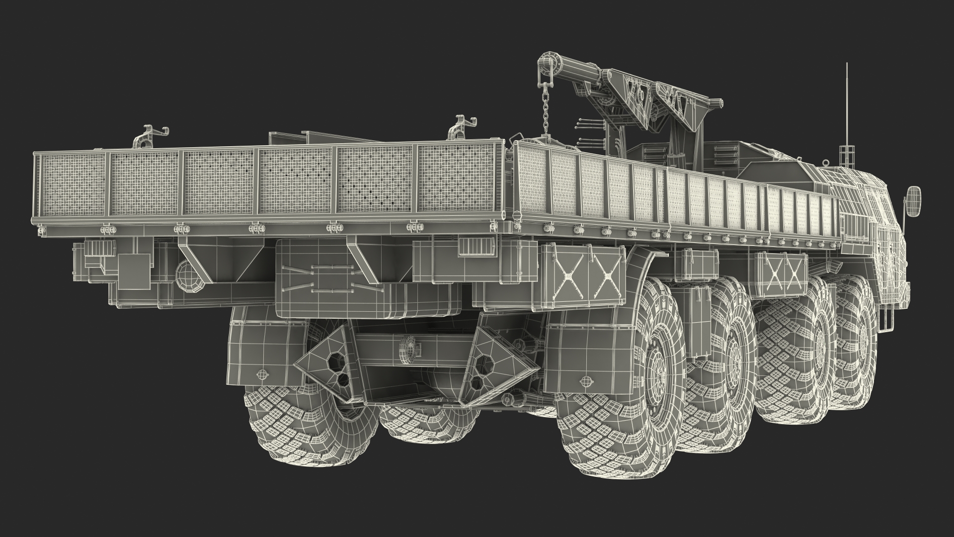 MAZ 7310 Transport Vehicle with Crane Rigged 3D model