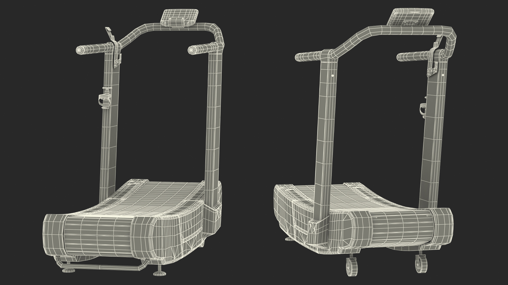 3D model Curved Crossfit Treadmill