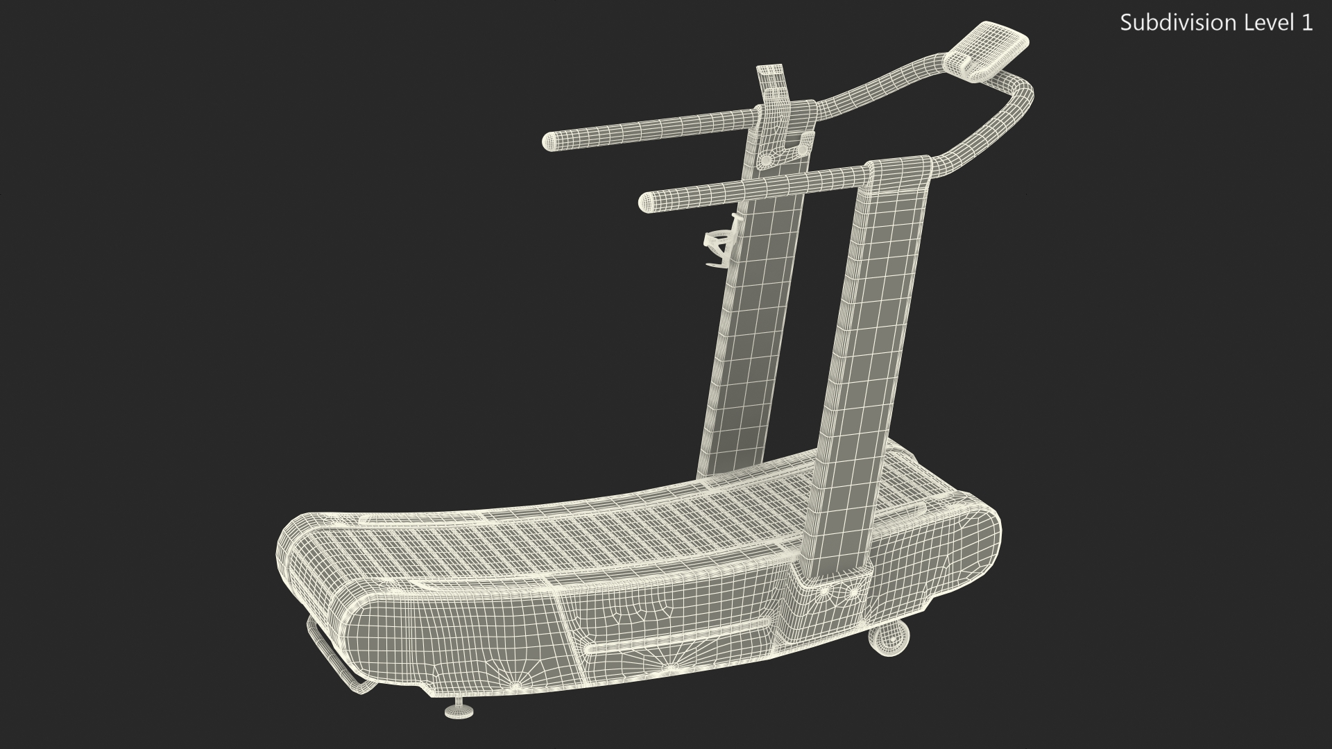 3D model Curved Crossfit Treadmill