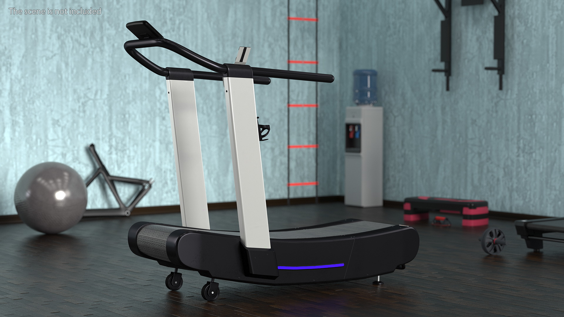 3D model Curved Crossfit Treadmill