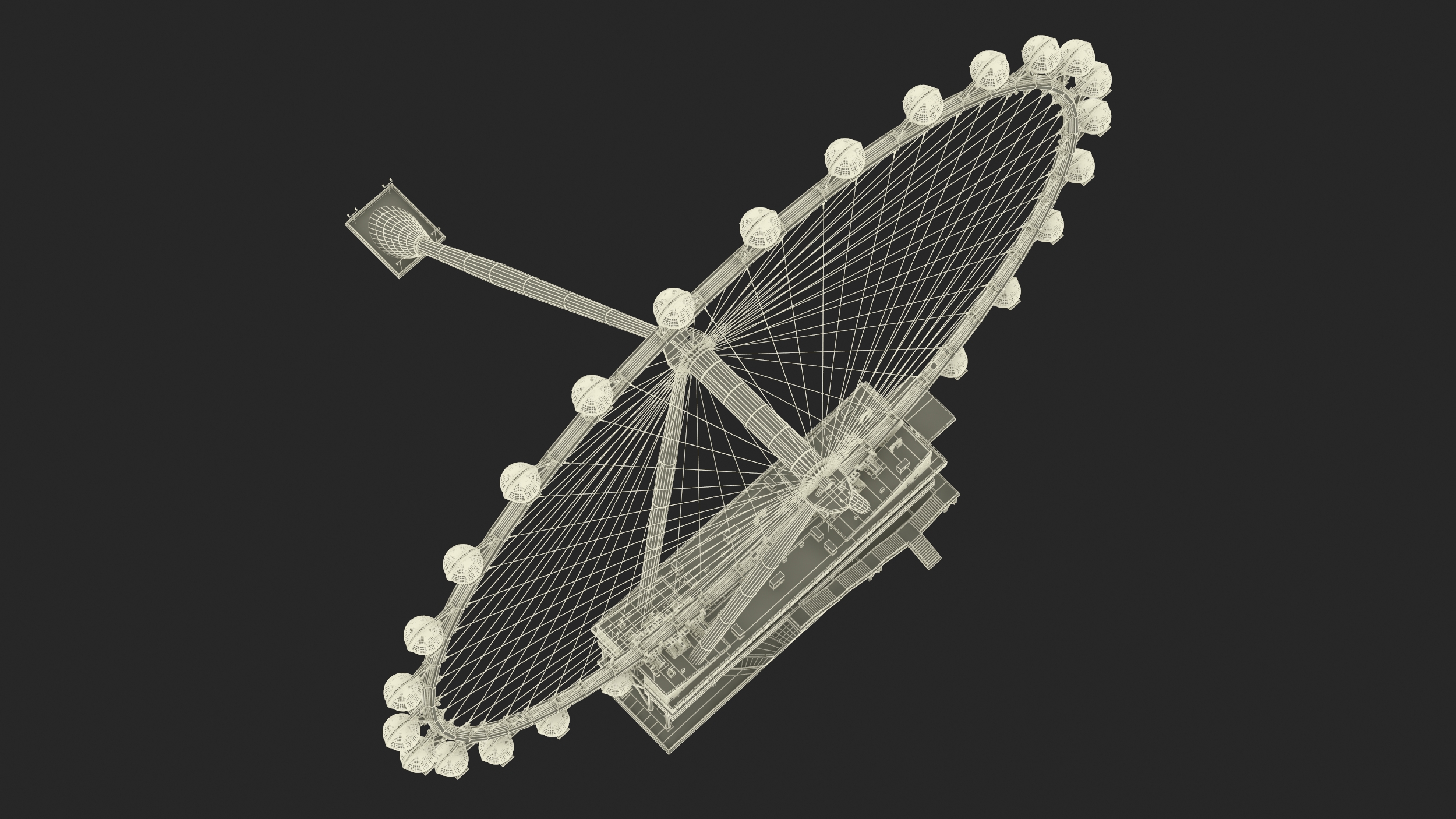 3D High Roller Ferris Wheel Rigged