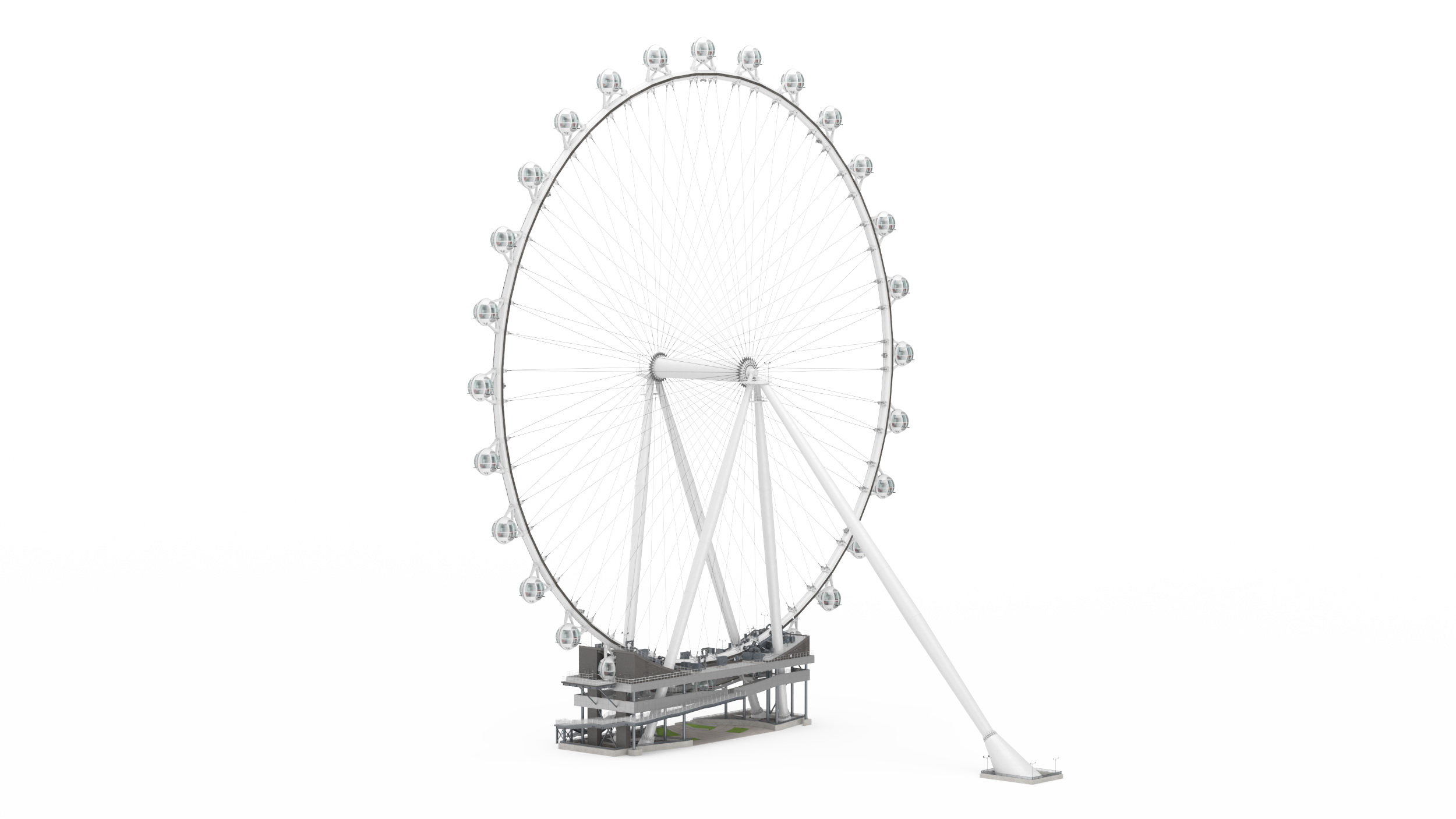 3D High Roller Ferris Wheel Rigged