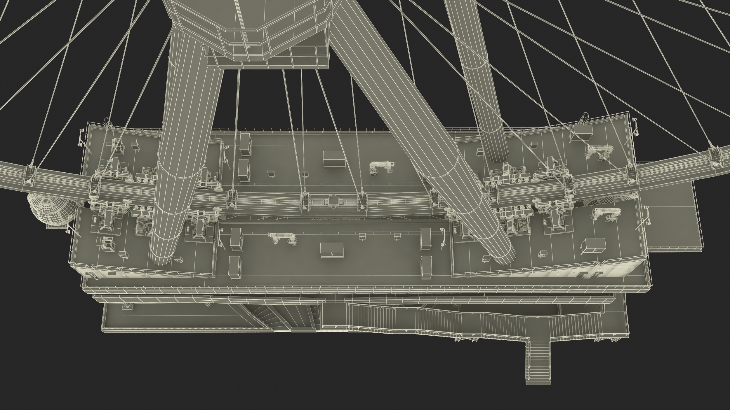 3D High Roller Ferris Wheel Rigged