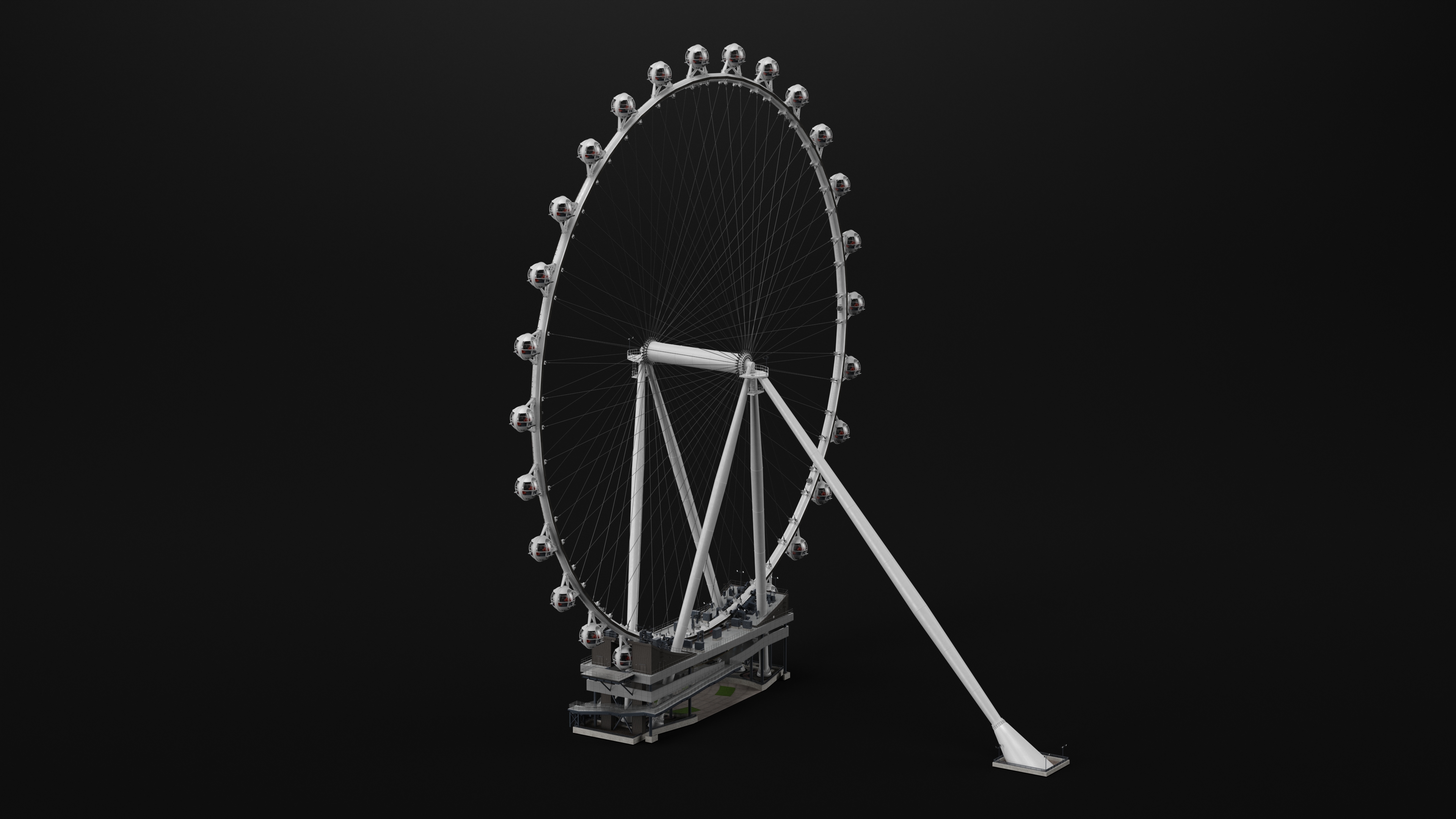 3D High Roller Ferris Wheel Rigged