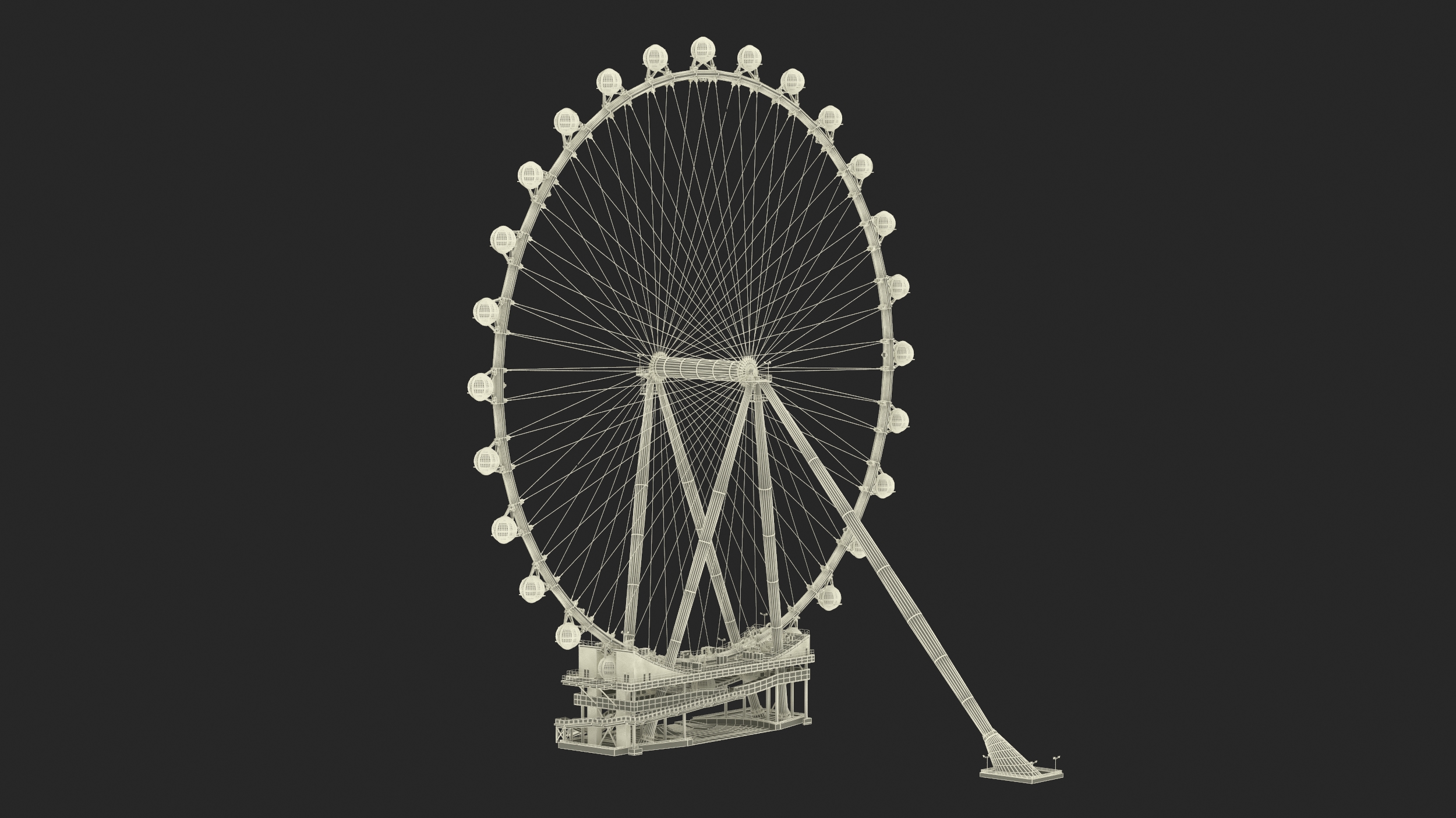 3D High Roller Ferris Wheel Rigged