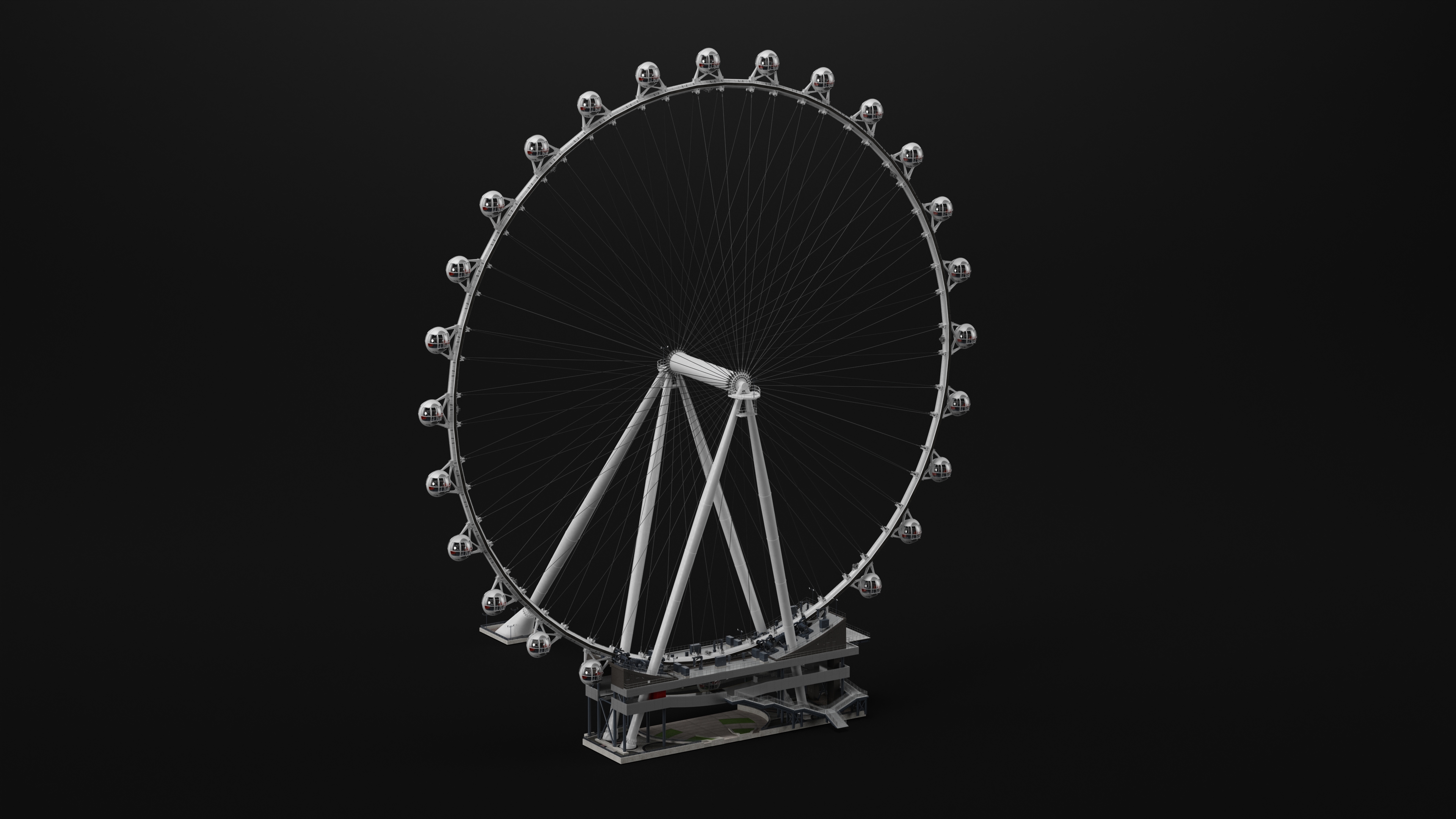 3D High Roller Ferris Wheel Rigged