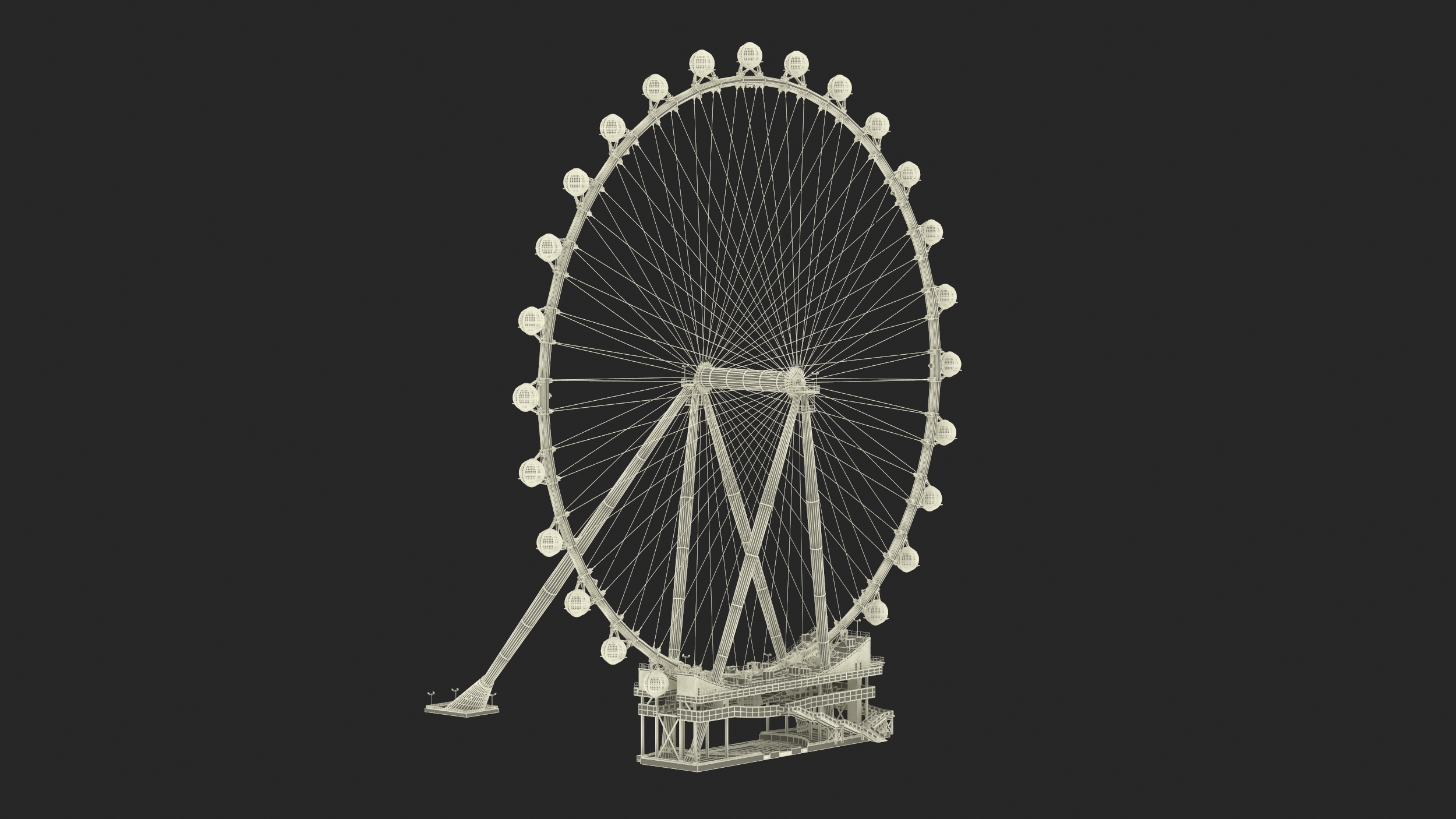 3D High Roller Ferris Wheel Rigged