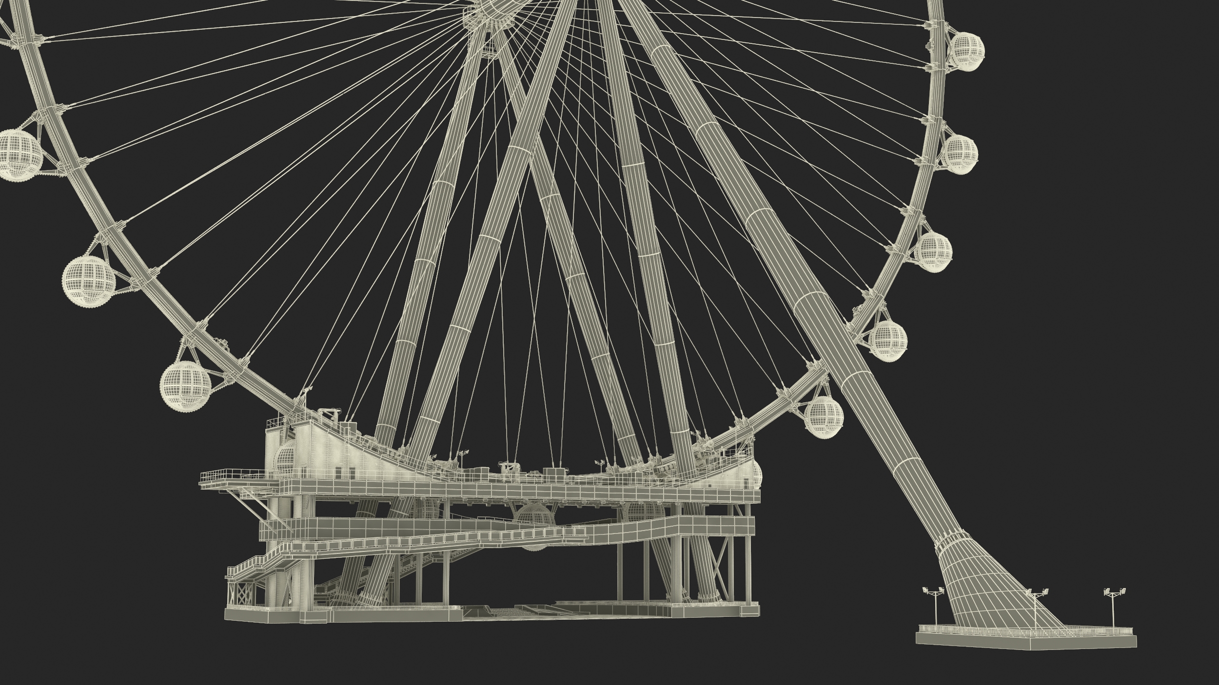 3D High Roller Ferris Wheel Rigged