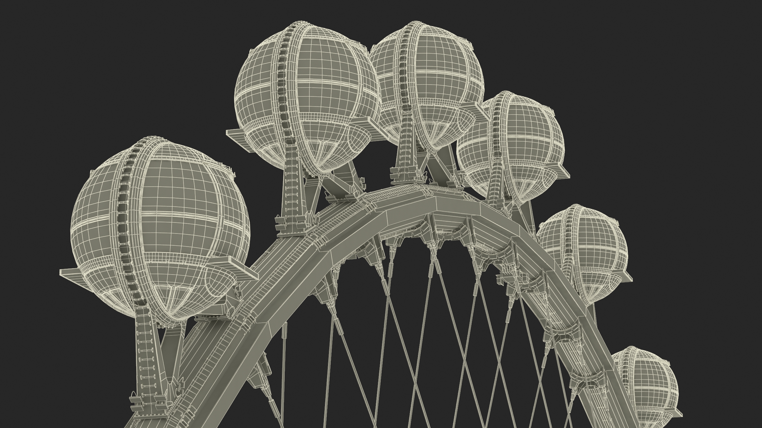 3D High Roller Ferris Wheel Rigged