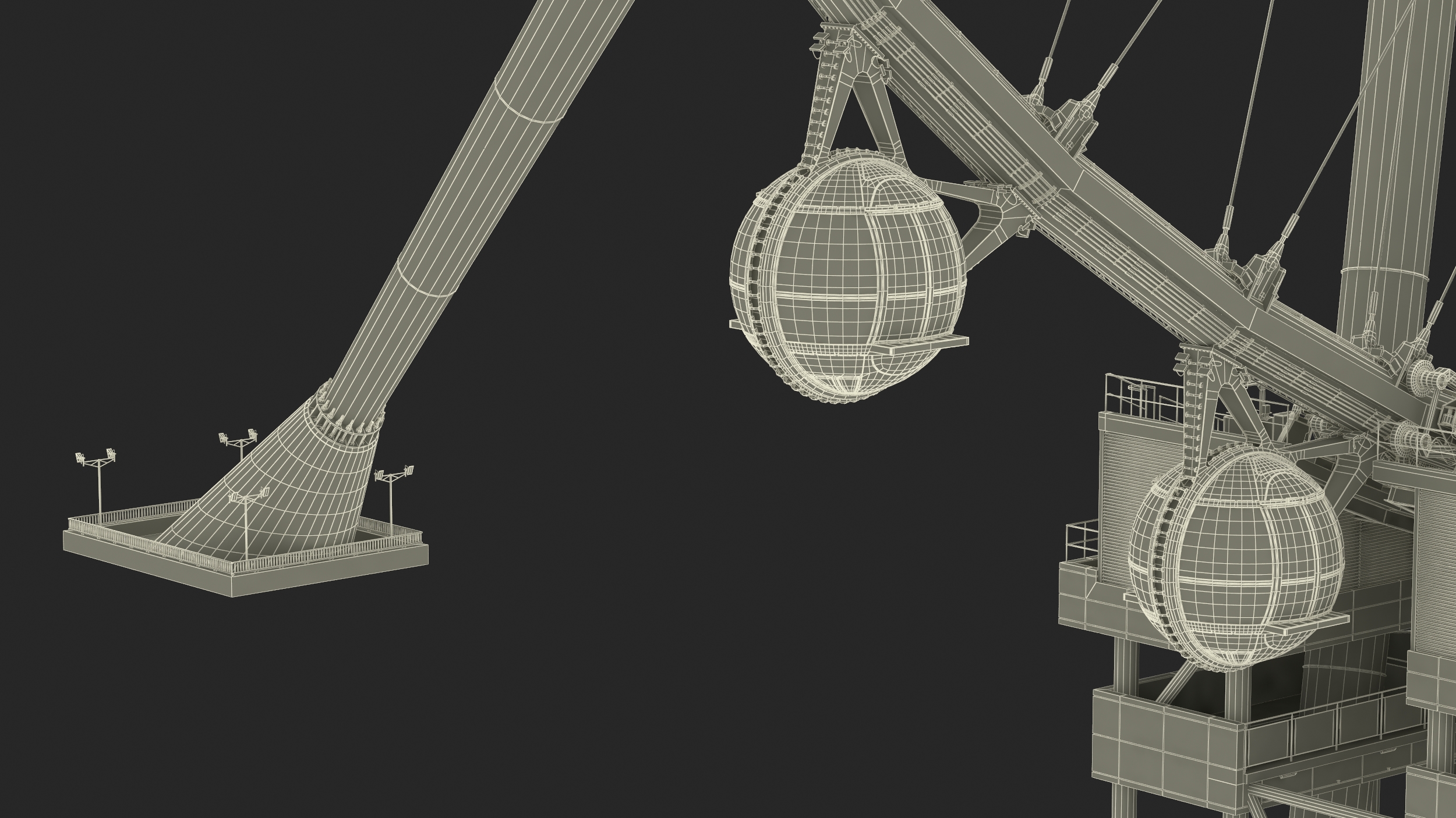 3D High Roller Ferris Wheel Rigged