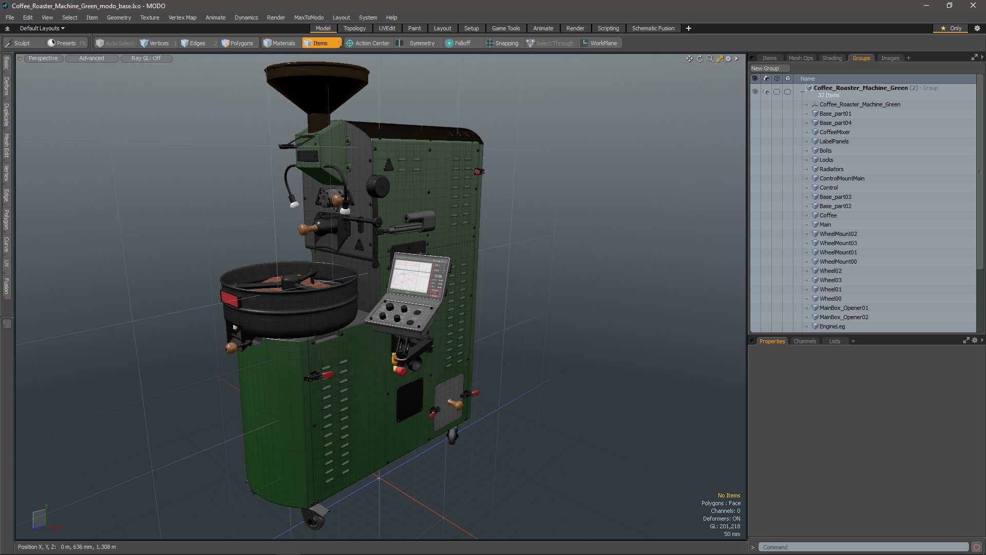 3D Coffee Roaster Machine Green model