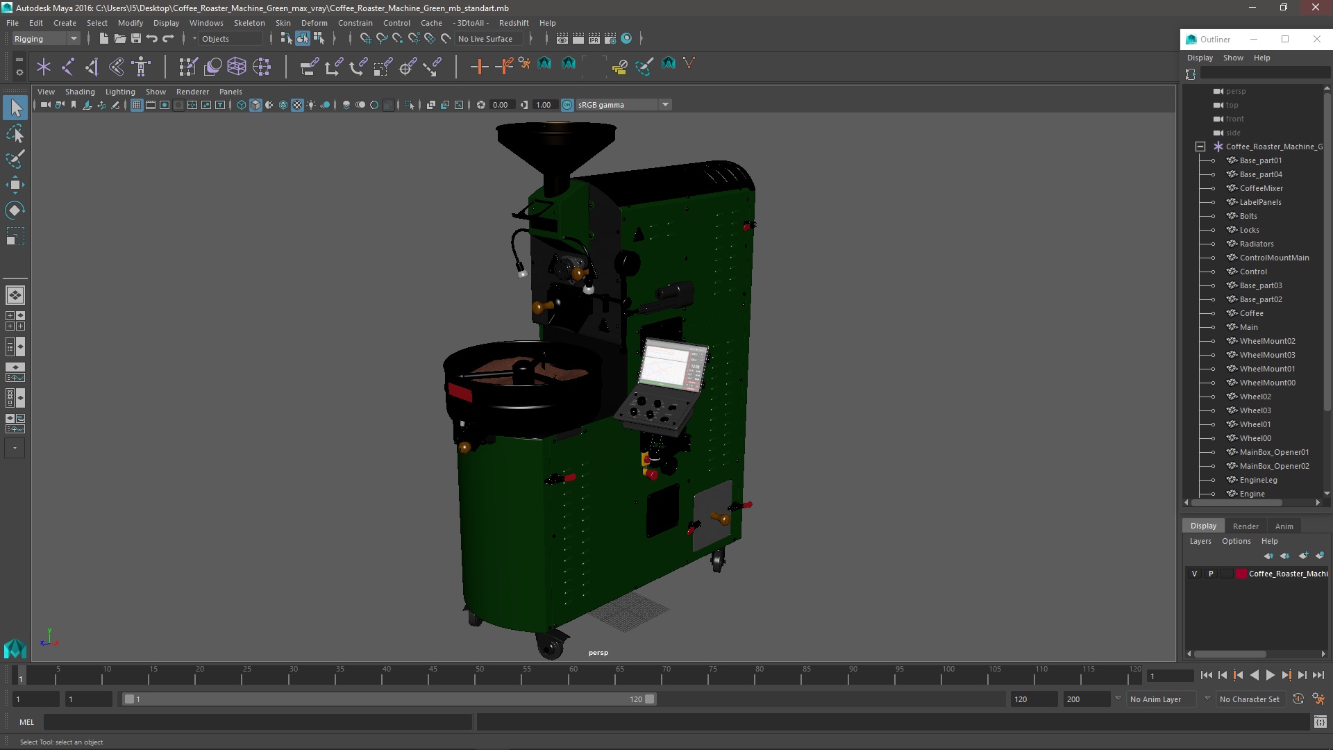 3D Coffee Roaster Machine Green model