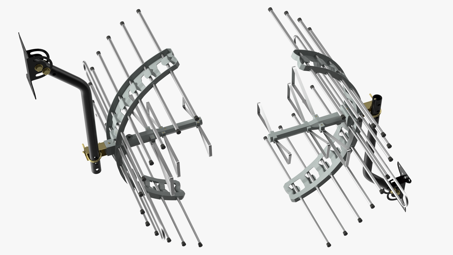 UHF with VHF Dipoles Long Range TV Antenna 3D