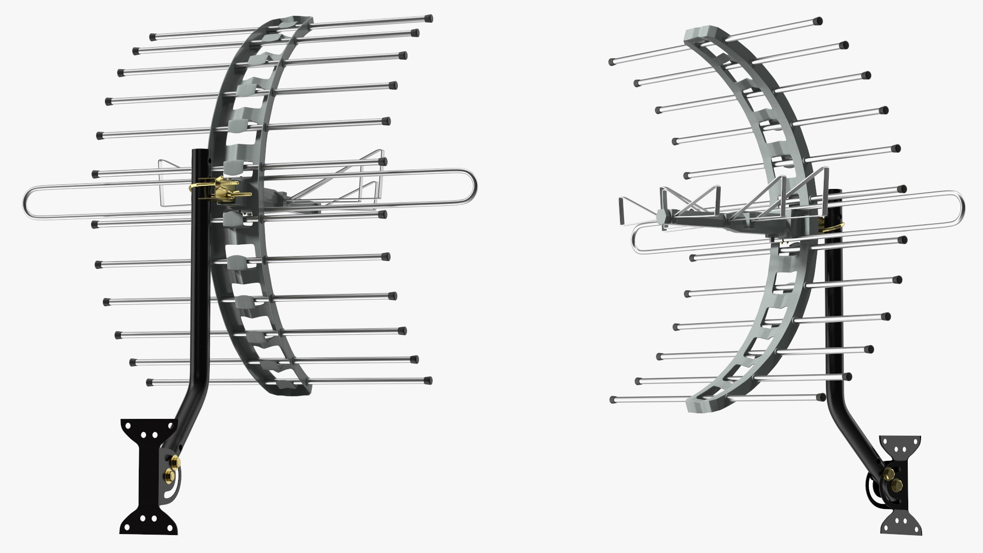 UHF with VHF Dipoles Long Range TV Antenna 3D