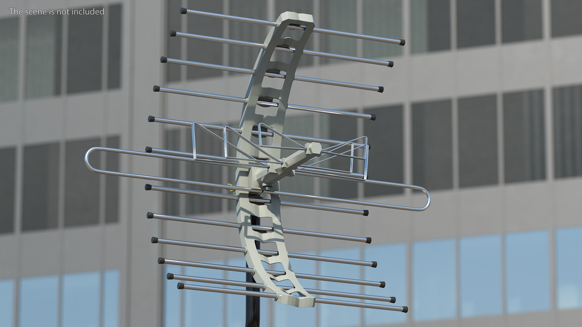 UHF with VHF Dipoles Long Range TV Antenna 3D