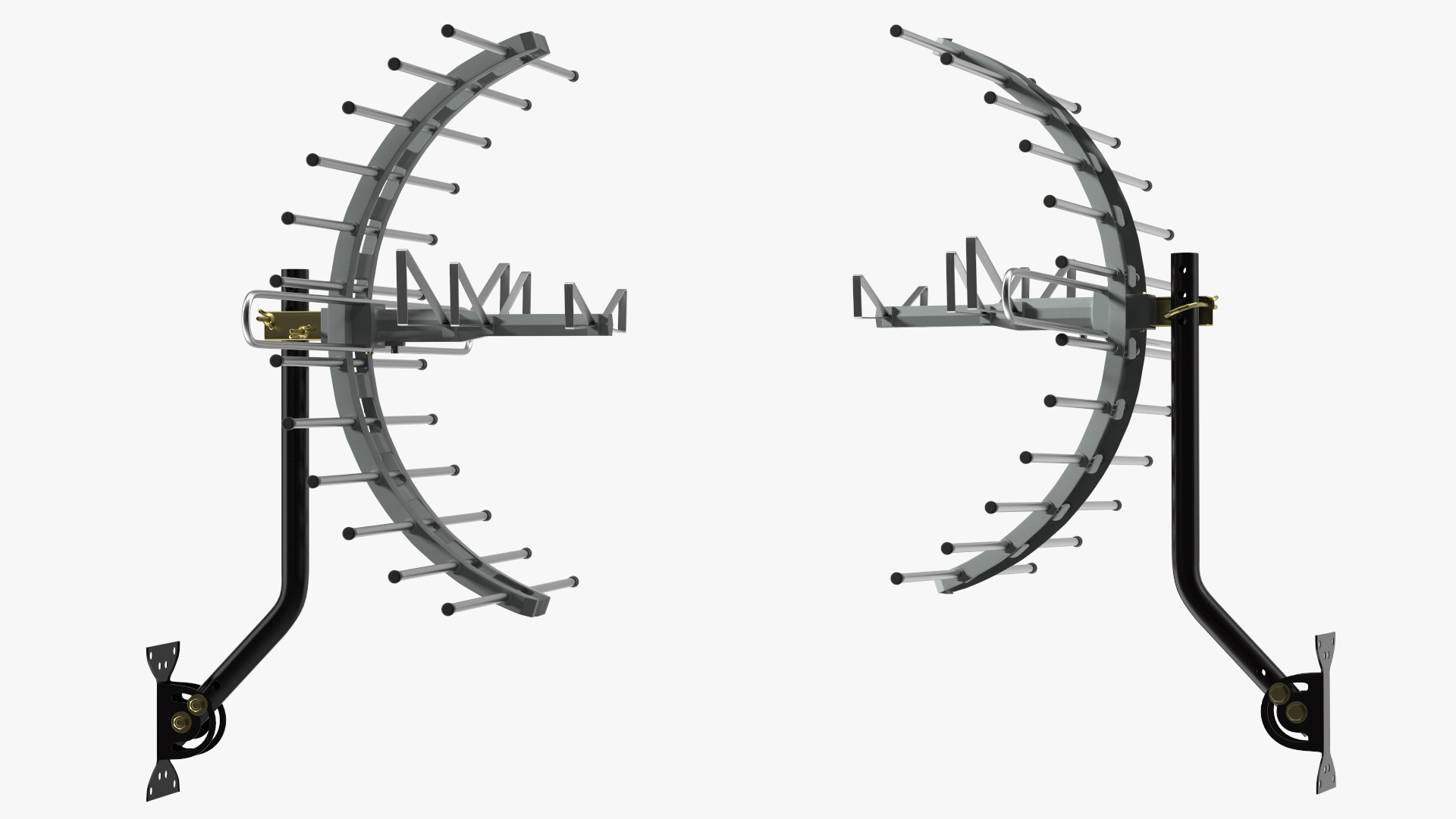 UHF with VHF Dipoles Long Range TV Antenna 3D