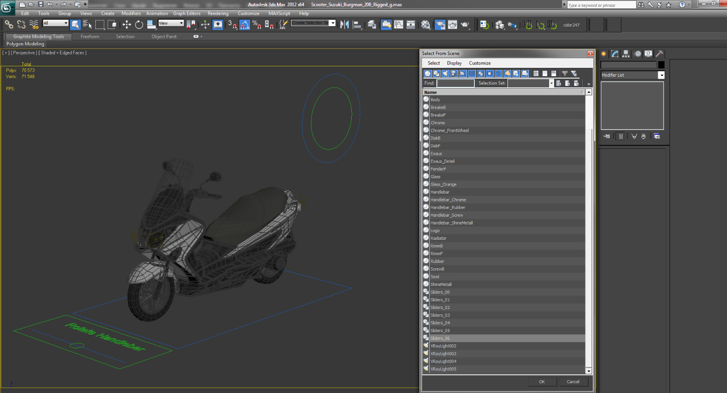 Scooter Motorcycle Suzuki Burgman 200 Rigged 3D model