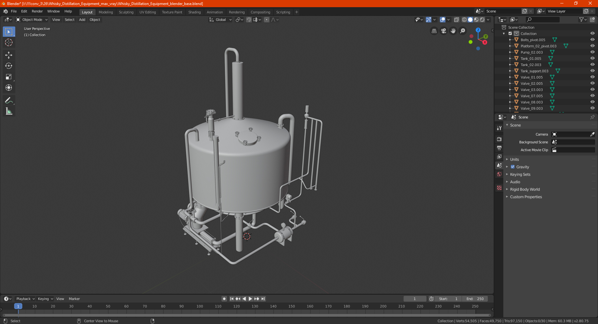 Whisky Distillation Equipment 3D model