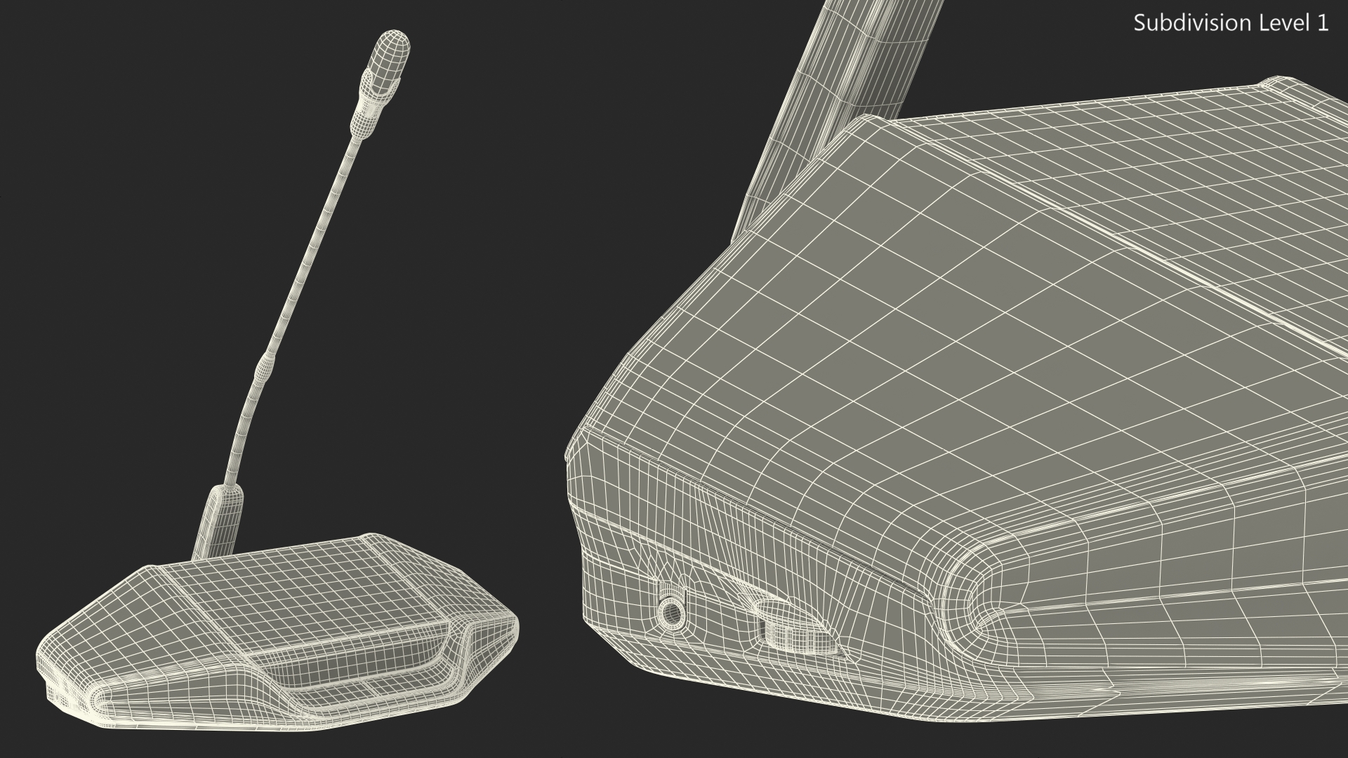 3D Wireless Discussion Device with Touchscreen and Stem Mic