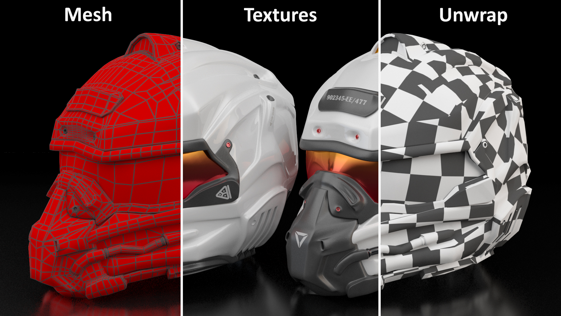 Sci-Fi Futuristic Tactical Helmet White 3D model