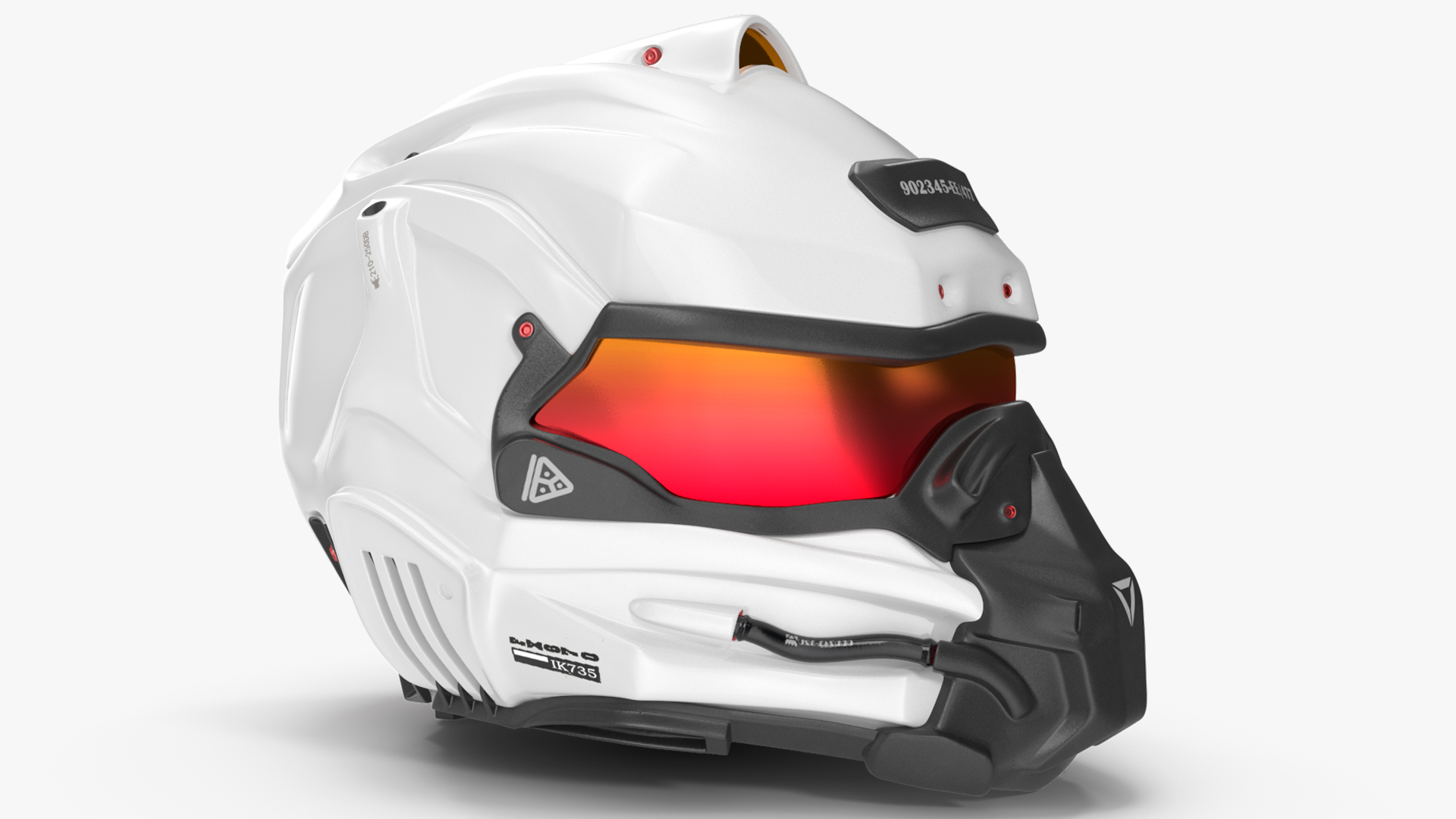 Sci-Fi Futuristic Tactical Helmet White 3D model