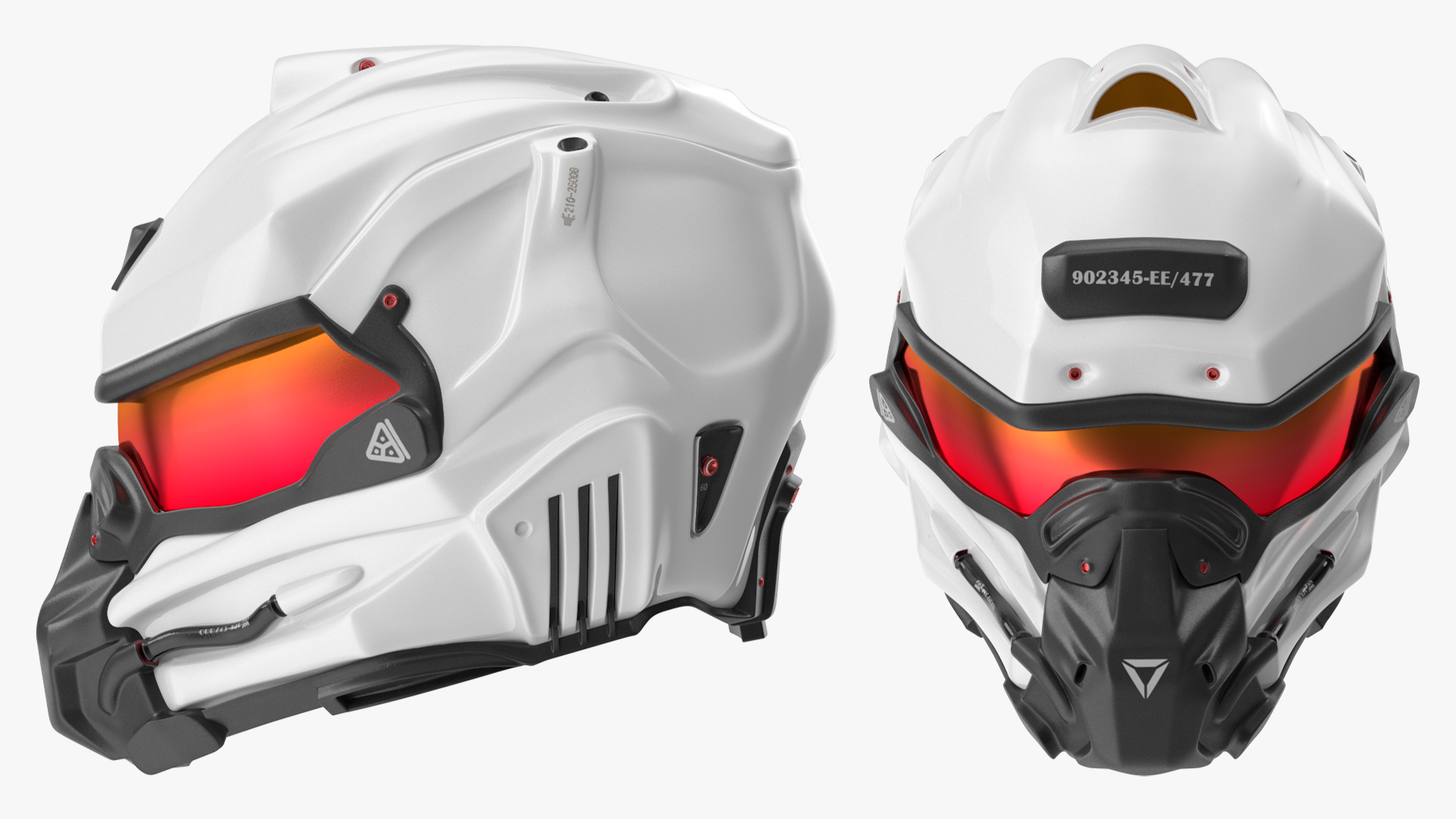 Sci-Fi Futuristic Tactical Helmet White 3D model