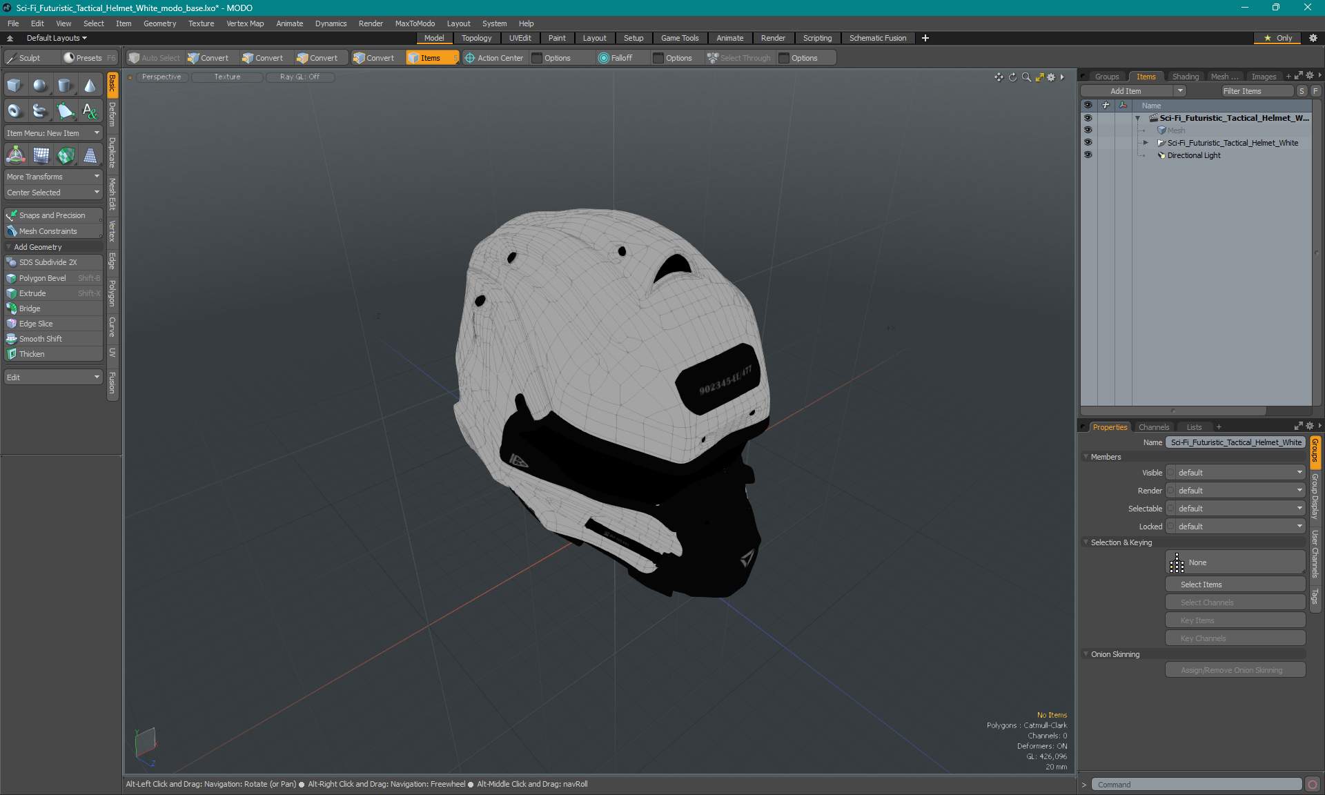 Sci-Fi Futuristic Tactical Helmet White 3D model