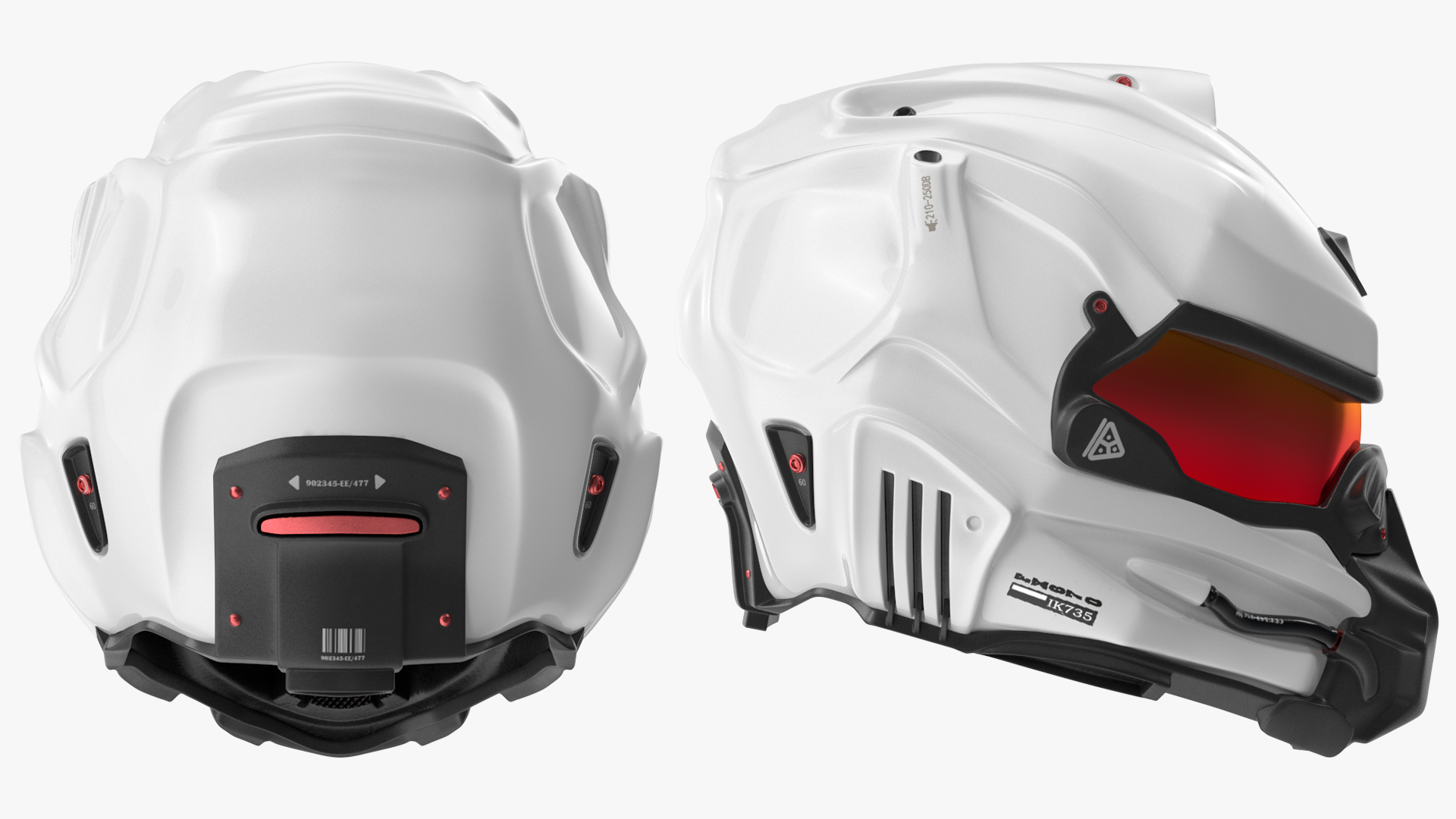 Sci-Fi Futuristic Tactical Helmet White 3D model