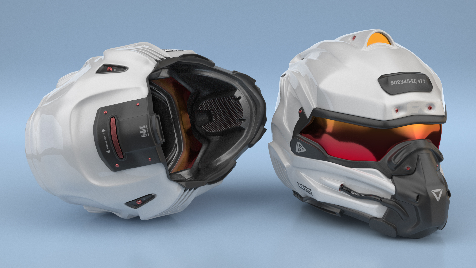 Sci-Fi Futuristic Tactical Helmet White 3D model